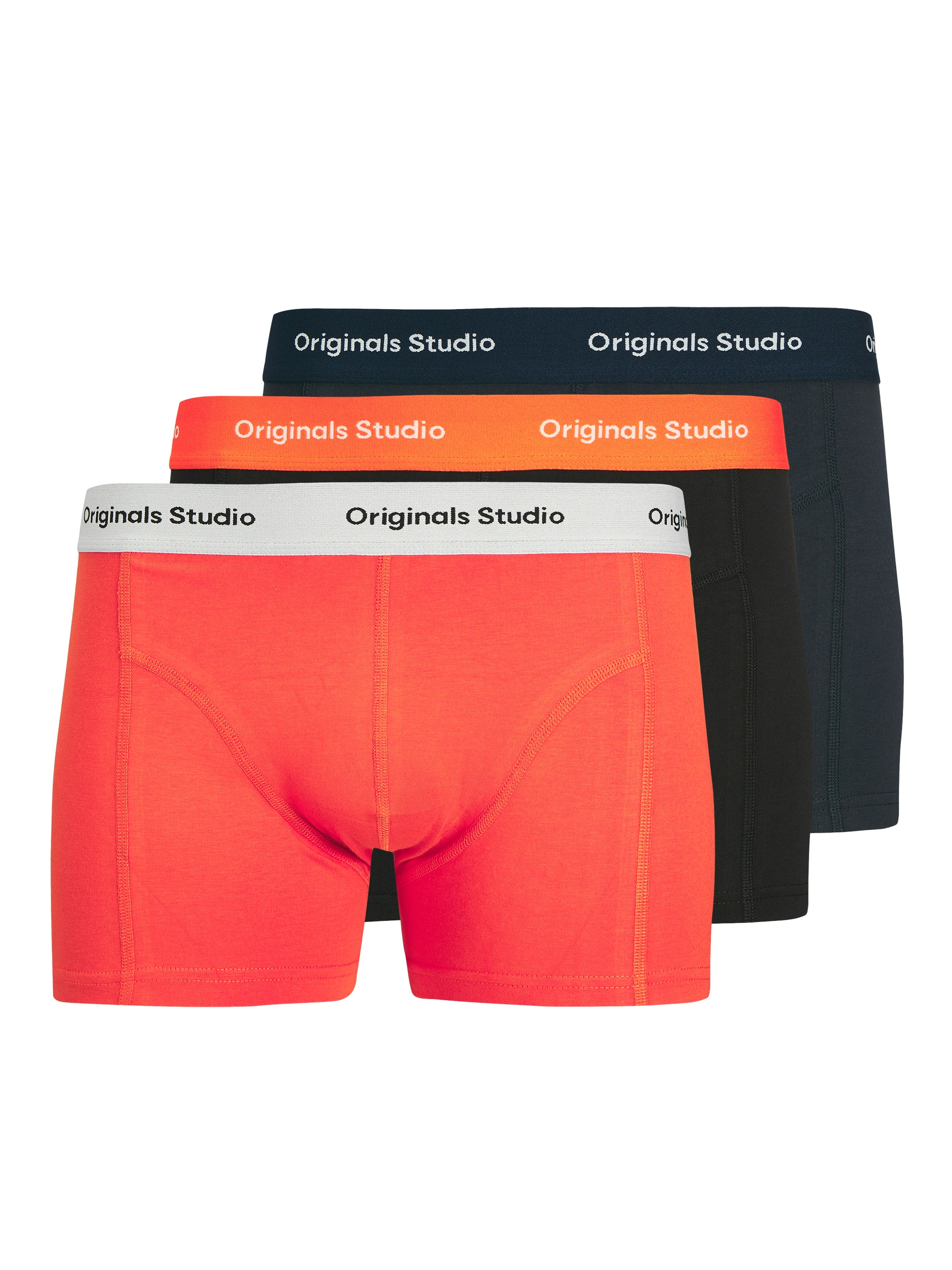 JACK & JONES Herren Trunk "JACVESTERBRO SOLID TRUNKS 3 PACK NOOS", Gr. XLschwarz pack:summer fig, schwarz navy, Jersey, Obermaterial: 95% Baumwolle,
