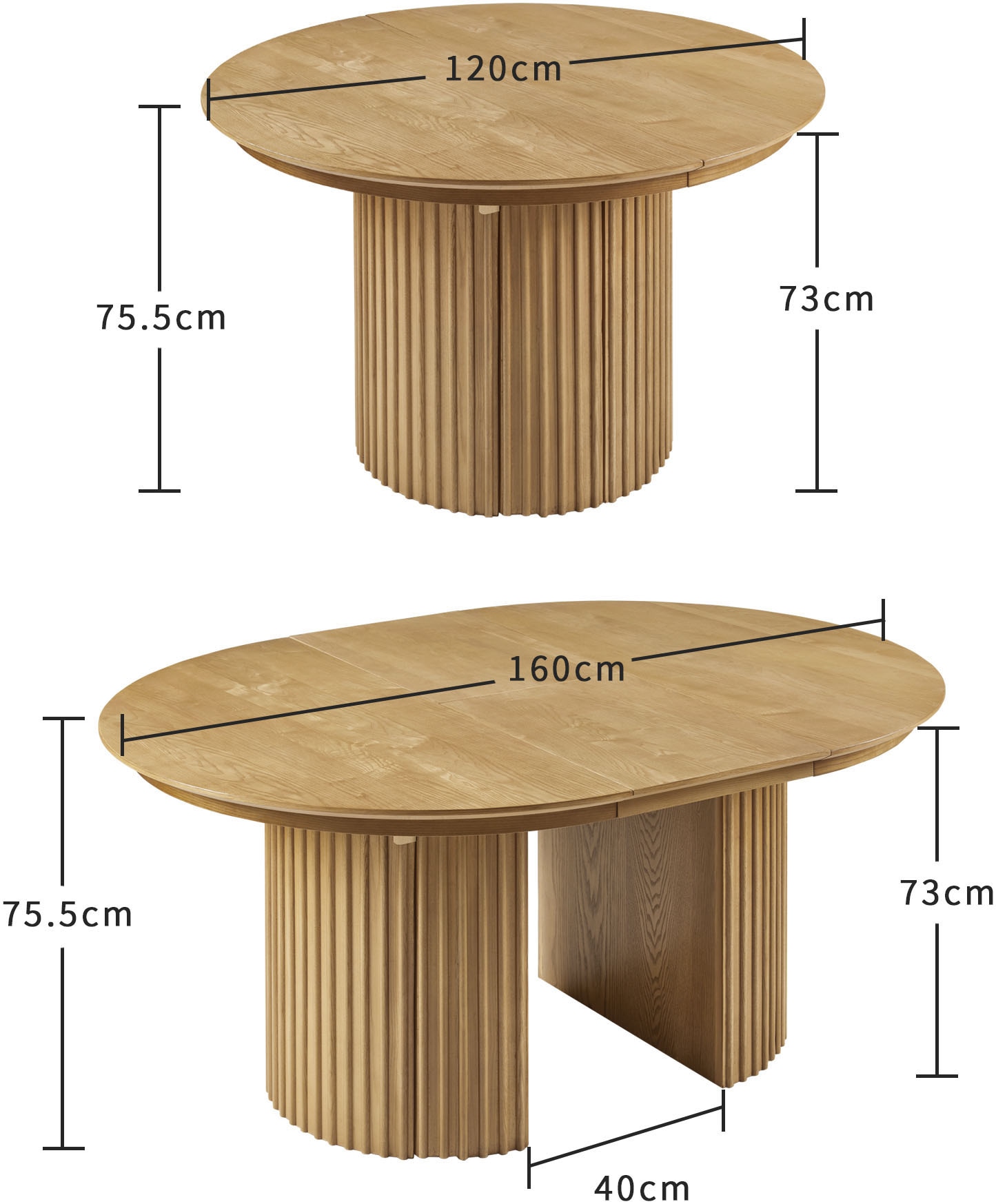 OTTO home Esstisch »Clozie« Design-Esstisch in Eichenoptik mit cleverem Stauraum & Ausziehfunktion
