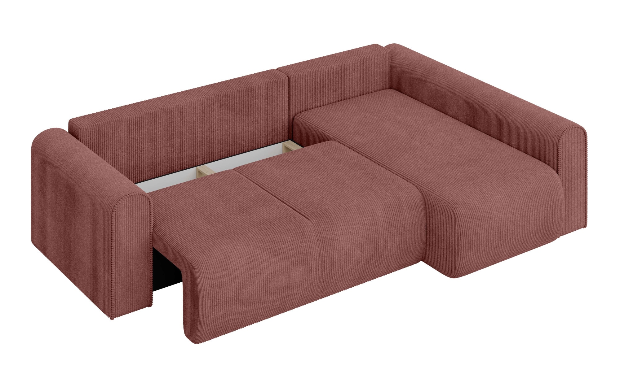 INOSIGN Ecksofa »Zacharia wahlweise Schlafsofa mit Bettkasten, B/T/H 250/166/86 cm«, L-Form mit Wellenunterfederung, Ottomane rechts oder links bestellbar