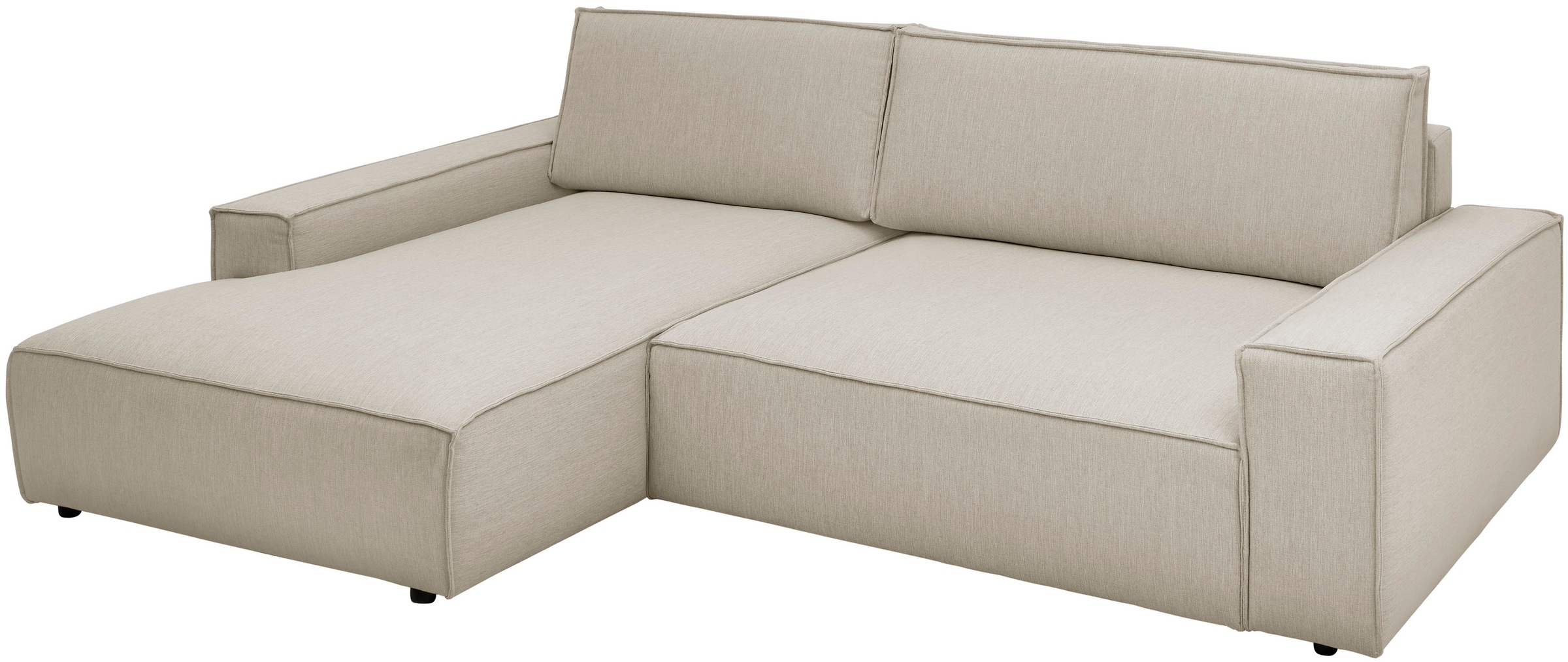 Home affaire Ecksofa »NEU: SHERWOODL XXL 284, Big-Sofa L-Form, tiefe Sitzfläche 95 cm, Cord,«, Leinenoptik, Recamiere rechts/links, auch als Schlafsofa stellbar