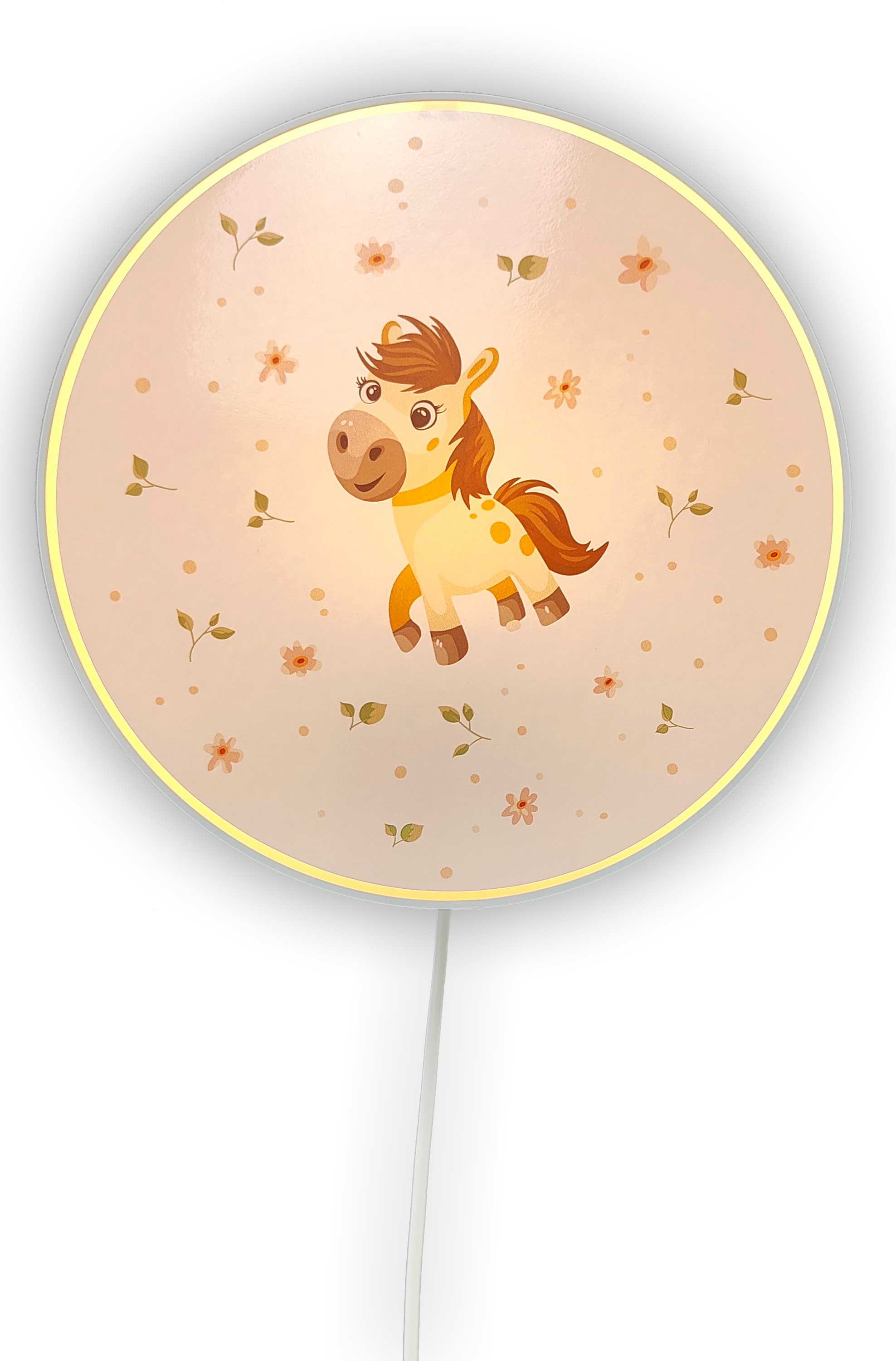 niermann Wandleuchte »Kinderlampe mit Motiv "Pony Paula", Kinderzimmer« E14 1 Stk. bruchsicheres Gehäuse, Schalter im Anschlusskabel, Made in Germany