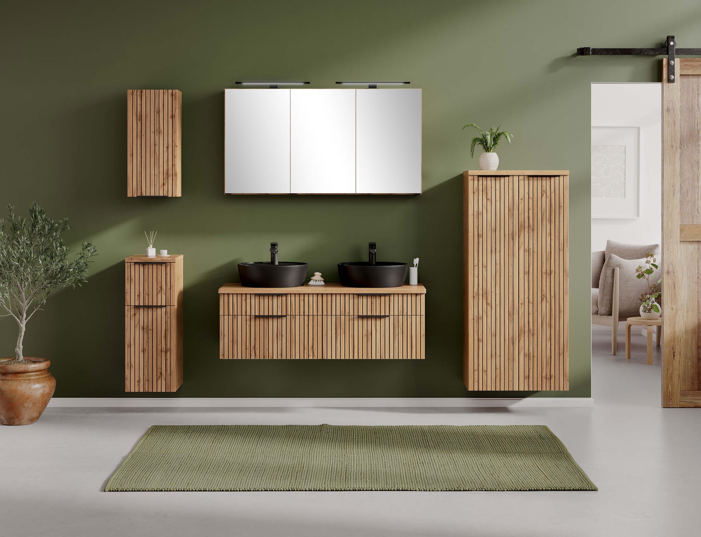 welltime Hängeschrank, Welltime, Breite 30 cm, reversibel, 1-türig