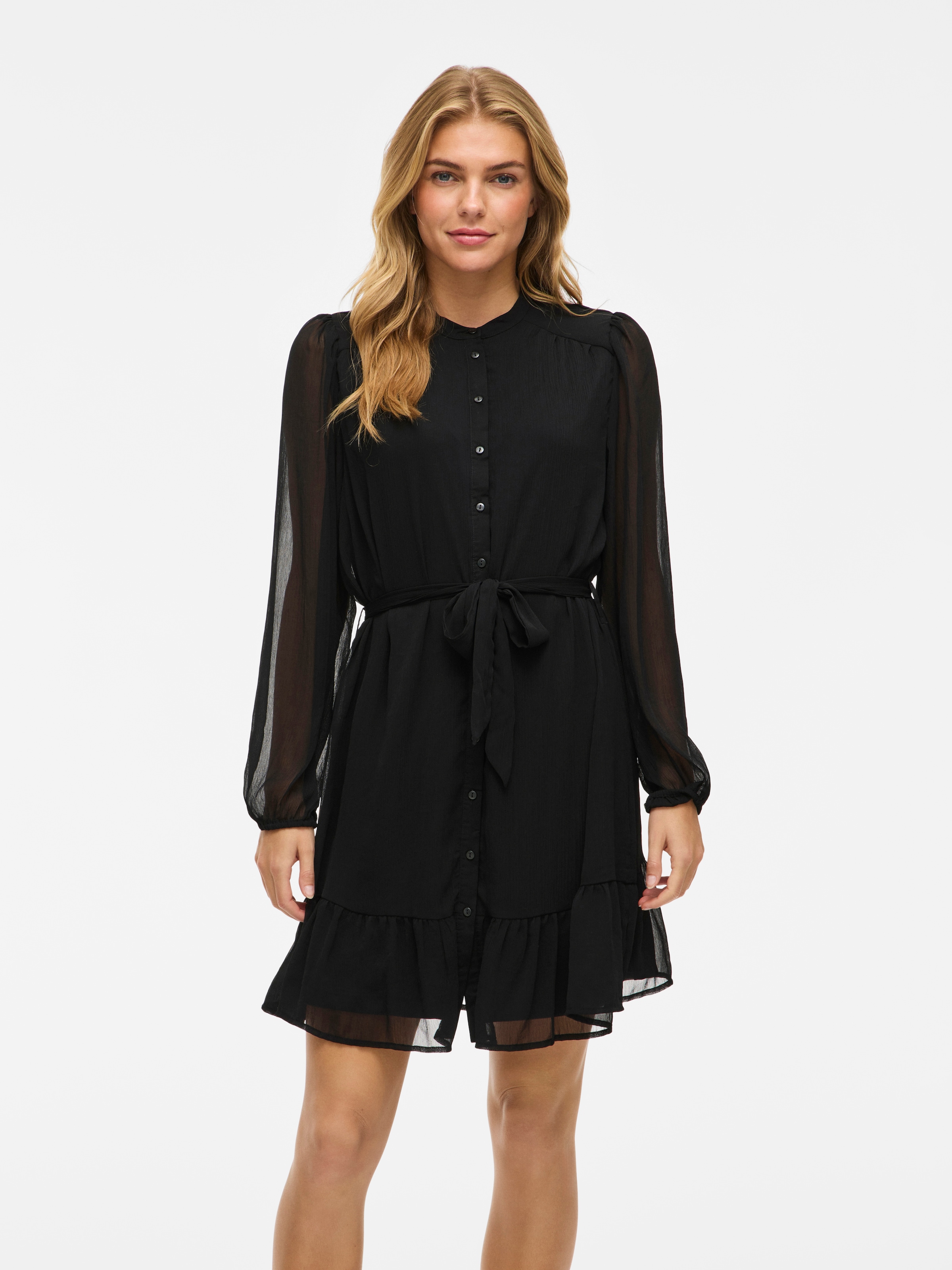 Vila Chiffonkleid "VIFALIA L/S DRESS - NOOS" günstig online kaufen
