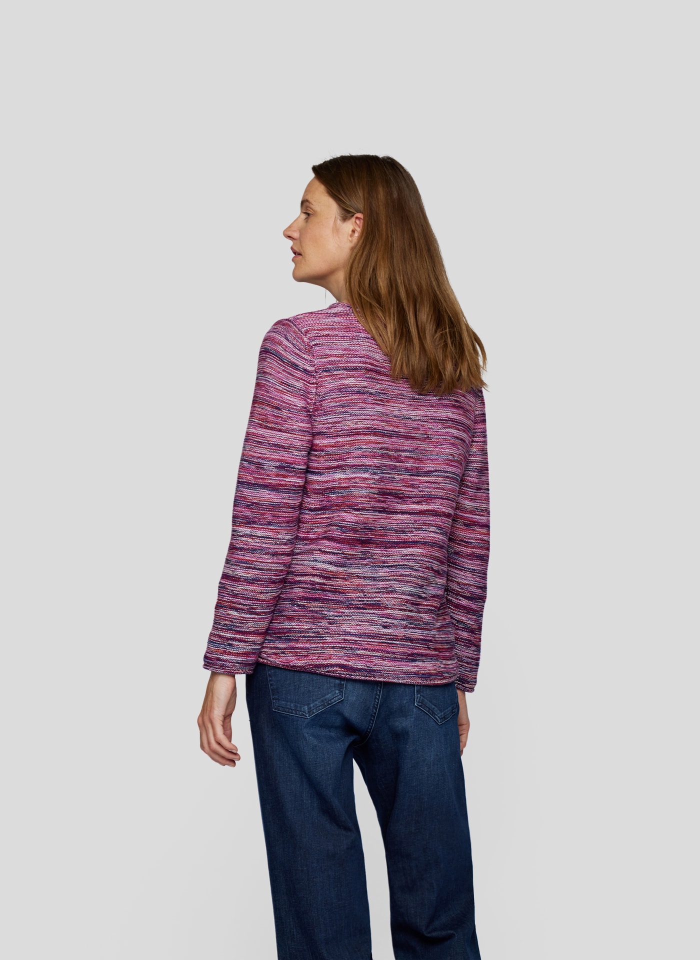 Rabe Strickpullover, in melierter Streifen-Optik
