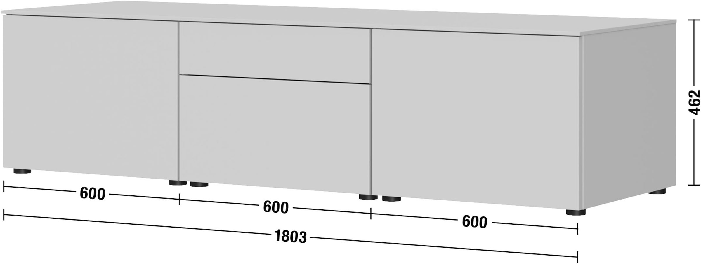 nobilia® Lowboard »Avala, 46 x 59 cm (H/T), versch. Breiten« optional mit Echtholzfurnier-Abdeckboden