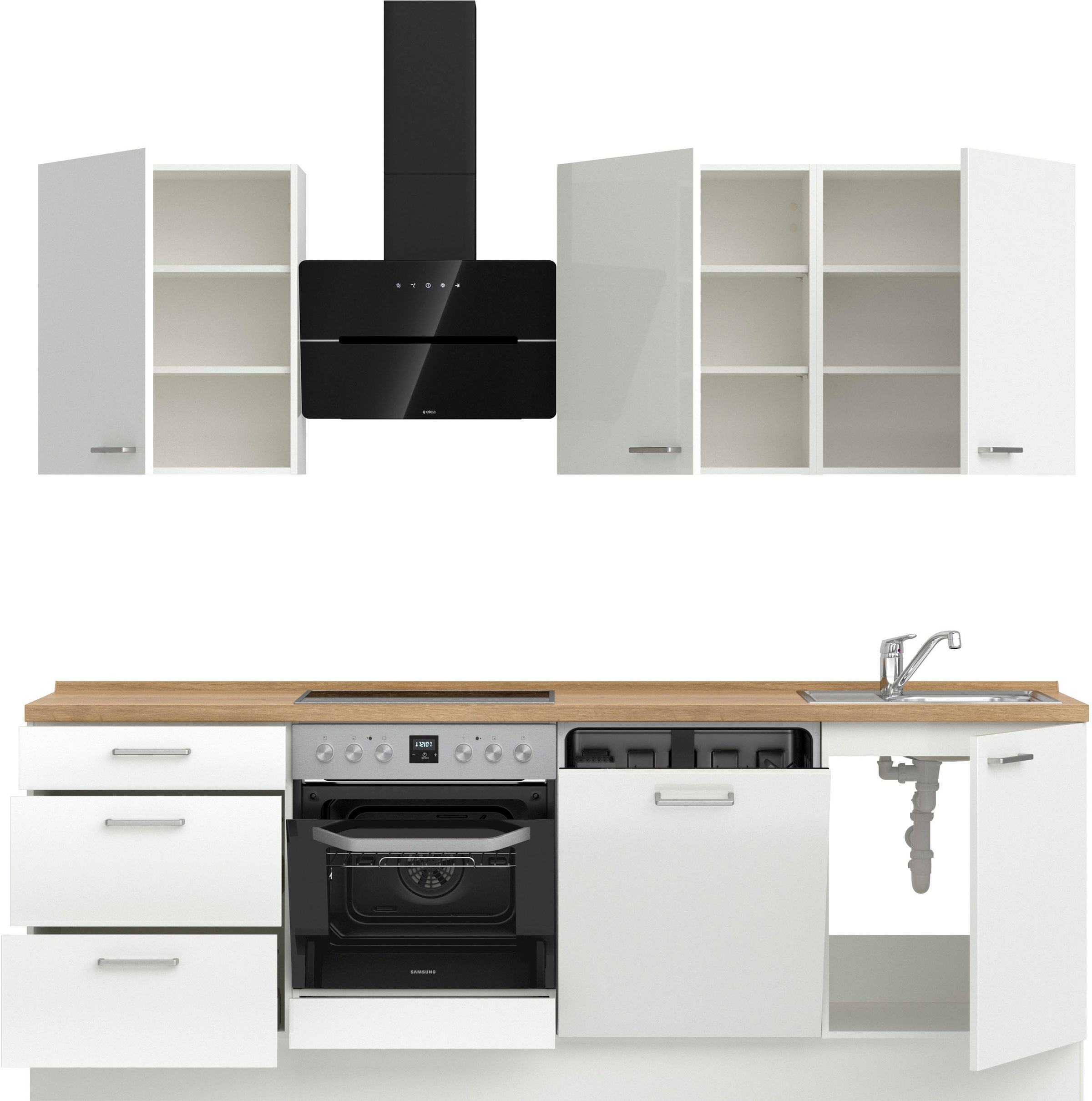nobilia® Küchenzeile »"Flash II"«, vormontiert, Ausrichtung wählbar, Breite 240 cm, wahlw. mit E-Geräten