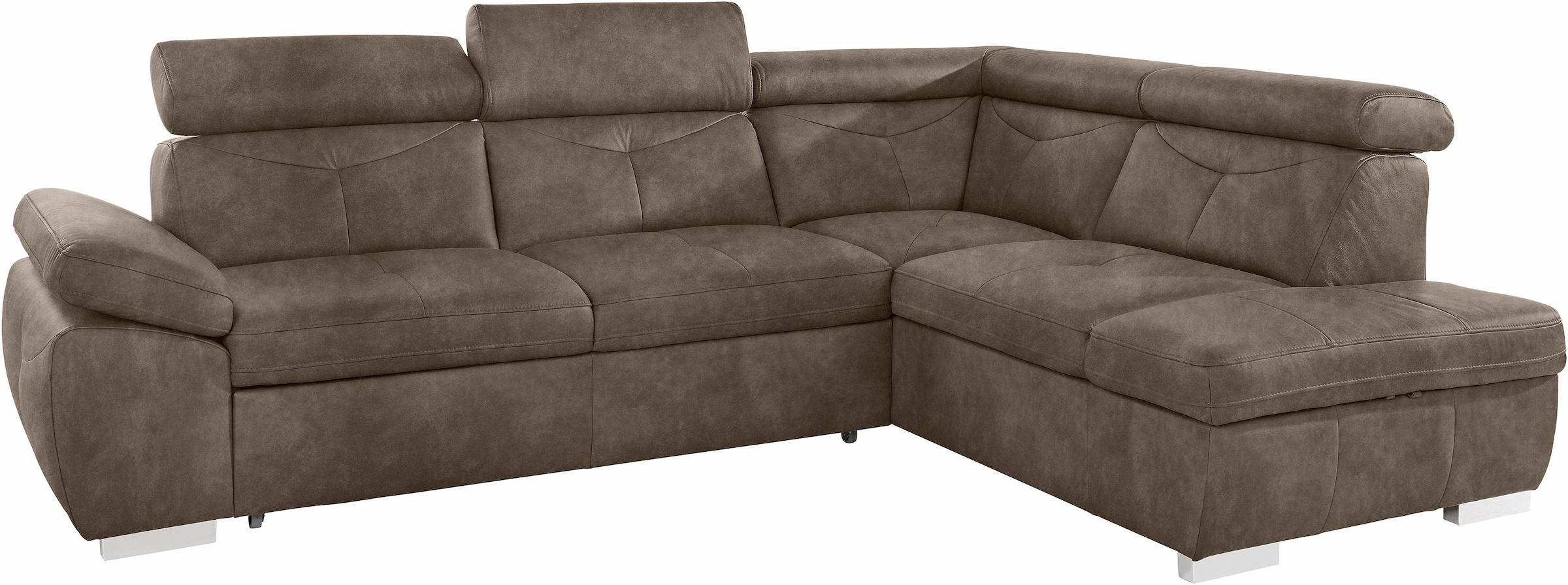 exxpo - sofa fashion Ecksofa »Spring, super bequem und komfortabel mit Armteil- und Kopfteilfunktion«, wahlweise mit Bettfunktion und Bettkasten, L-Form