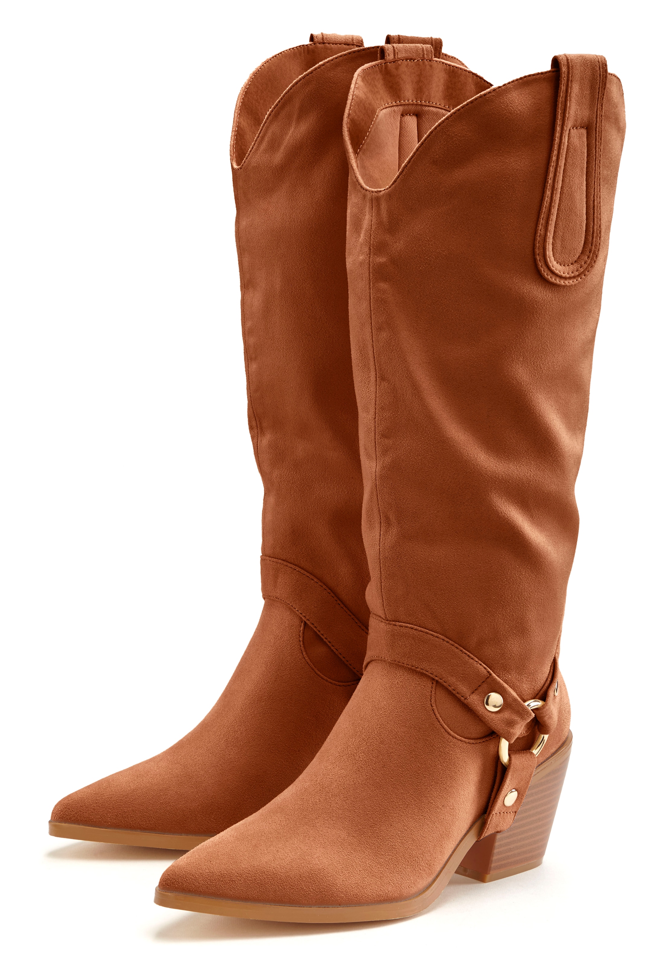 LASCANA Stiefelette, Cowboy Stiefel,Slouchy Boots mit abnehmbarem Schaft,Boots VEGAN