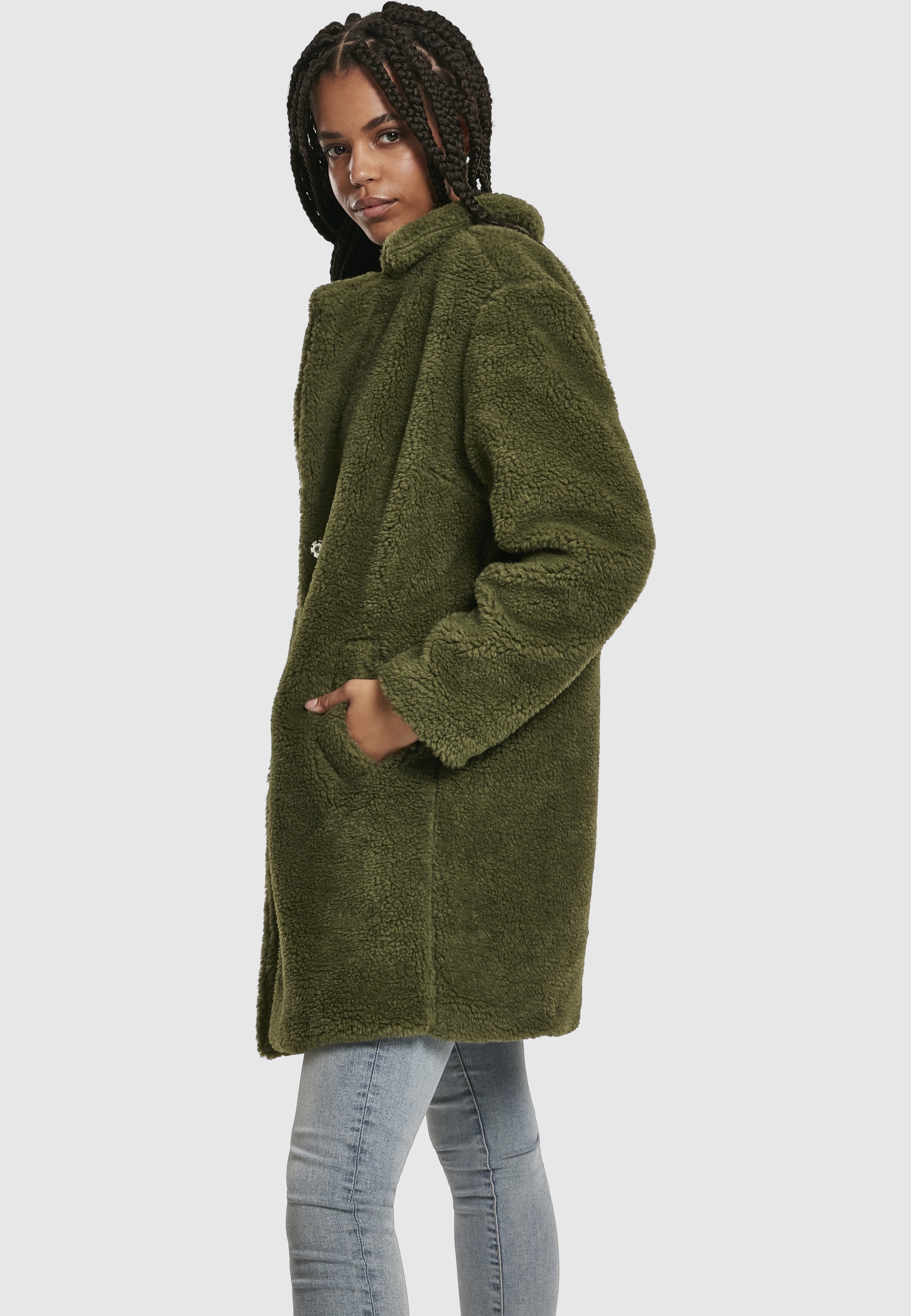 URBAN CLASSICS Parka »Urban Classics Damen Ladies Oversized Sherpa Coat« 1 Stk. tlg. ohne Kapuze