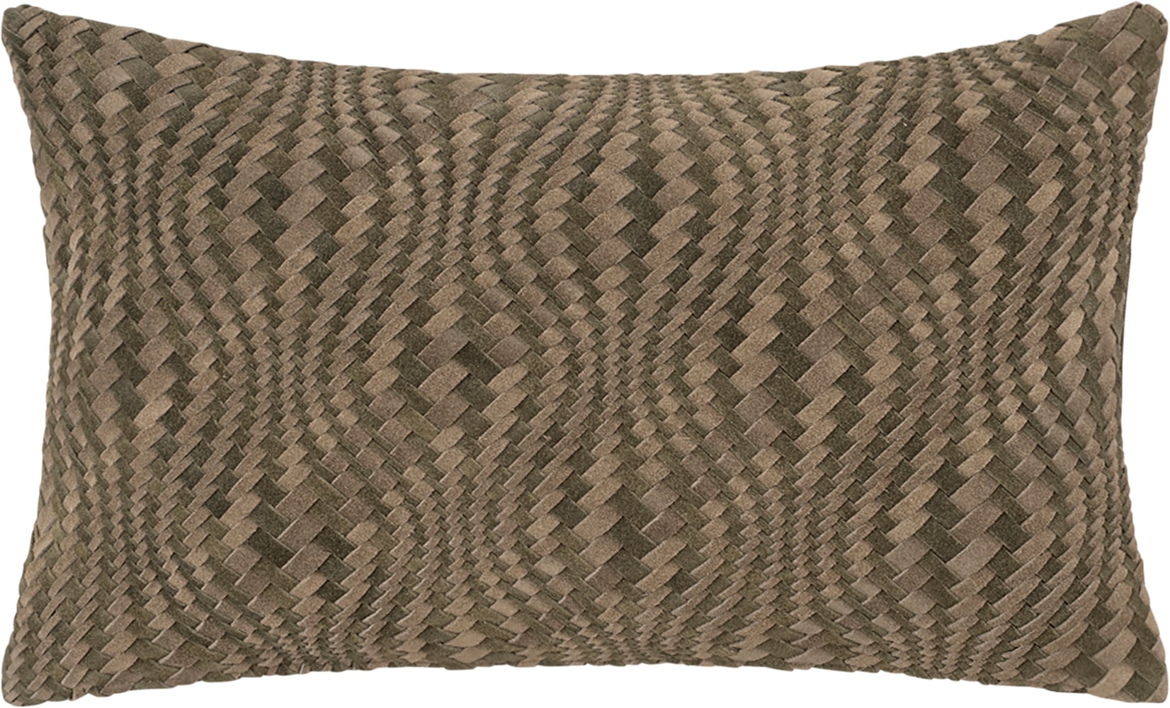 PAD Dekokissen »LEATHER WEAVE« Vorderseite Echtleder – Rückseite reine Baumwolle