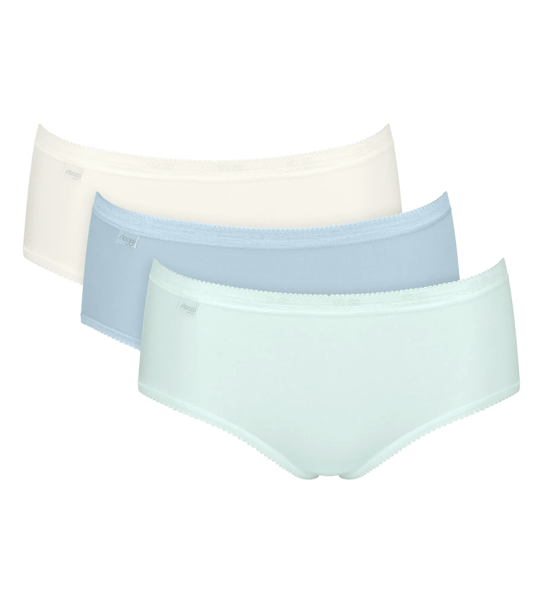 sloggi Midislip "Basic+ Midi" perfekter Sitz, besonders weiche Nähte, Cotton-Mix, Multipack