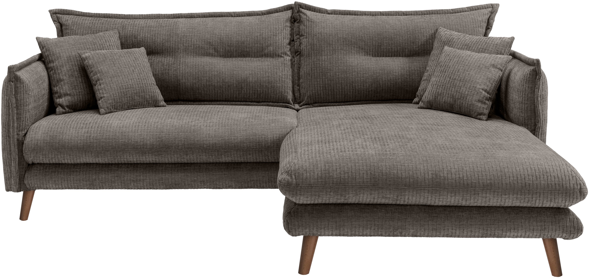 INOSIGN Ecksofa »Lazio modern und bequem, schmale Armlehnen, tolle Detailverarbeitung«, zwei verschiedene Fußfarben wählbar