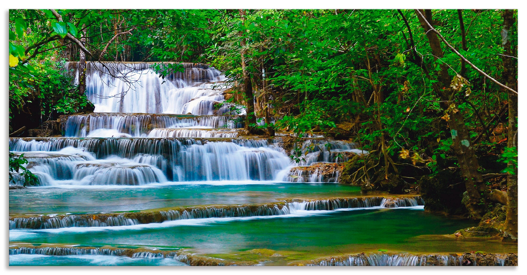 Artland Küchenrückwand "Tiefen Wald Wasserfall", (1 tlg.), Alu Spritzschutz günstig online kaufen