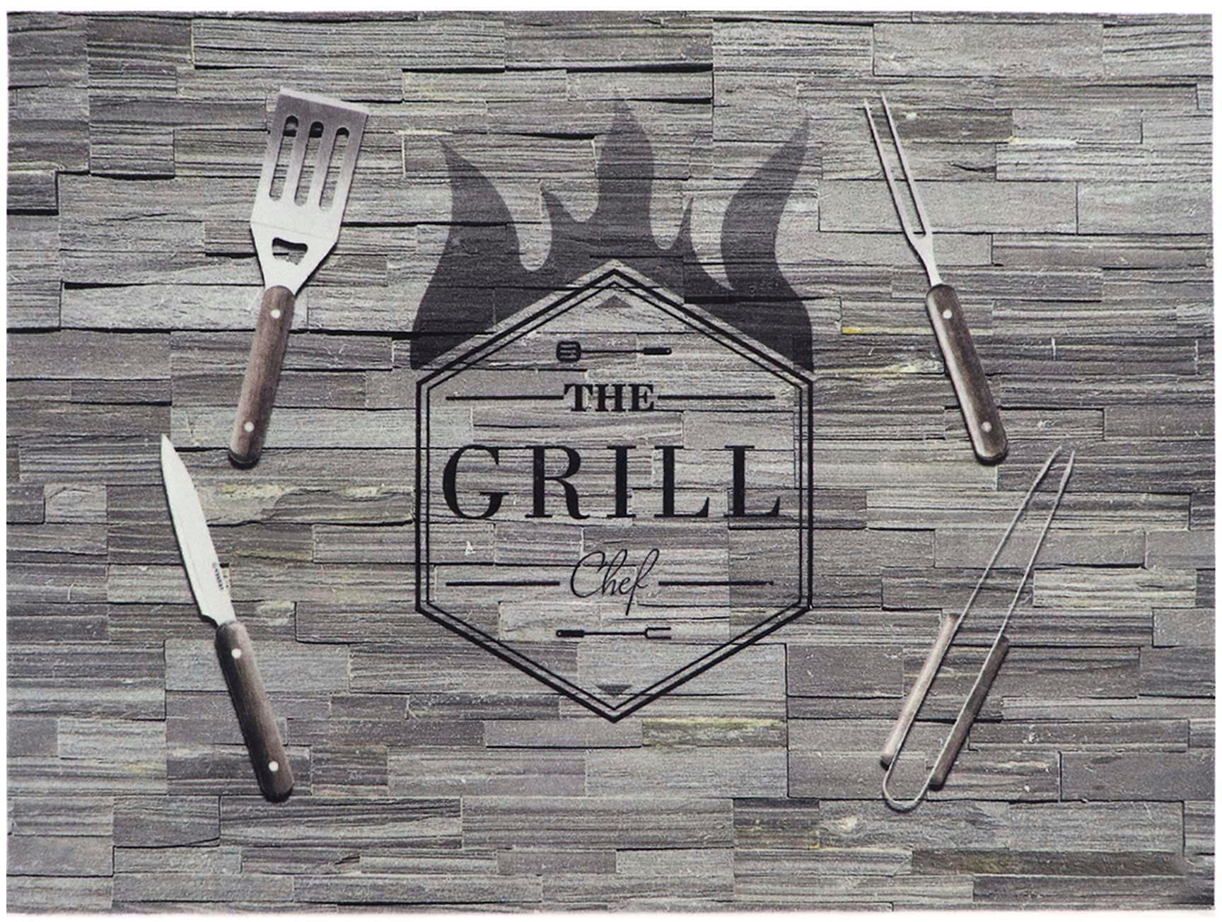 Fußmatte »GRILL CHEF«, rechteckig, Grillmatte ideal als Bodenschutz, mit Spruch,...