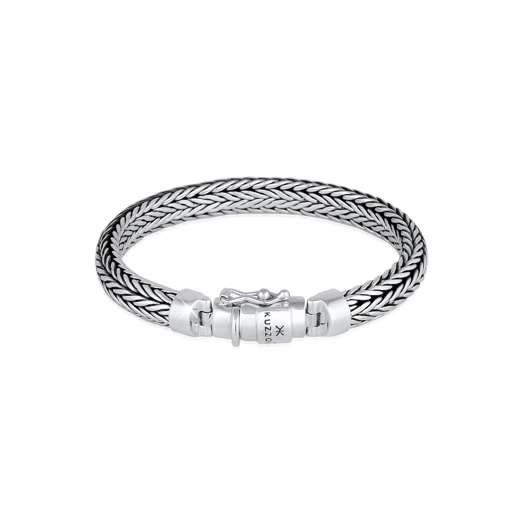 Kuzzoi Armband »Herren oxidiert Kastenverschluss 925 Silber«