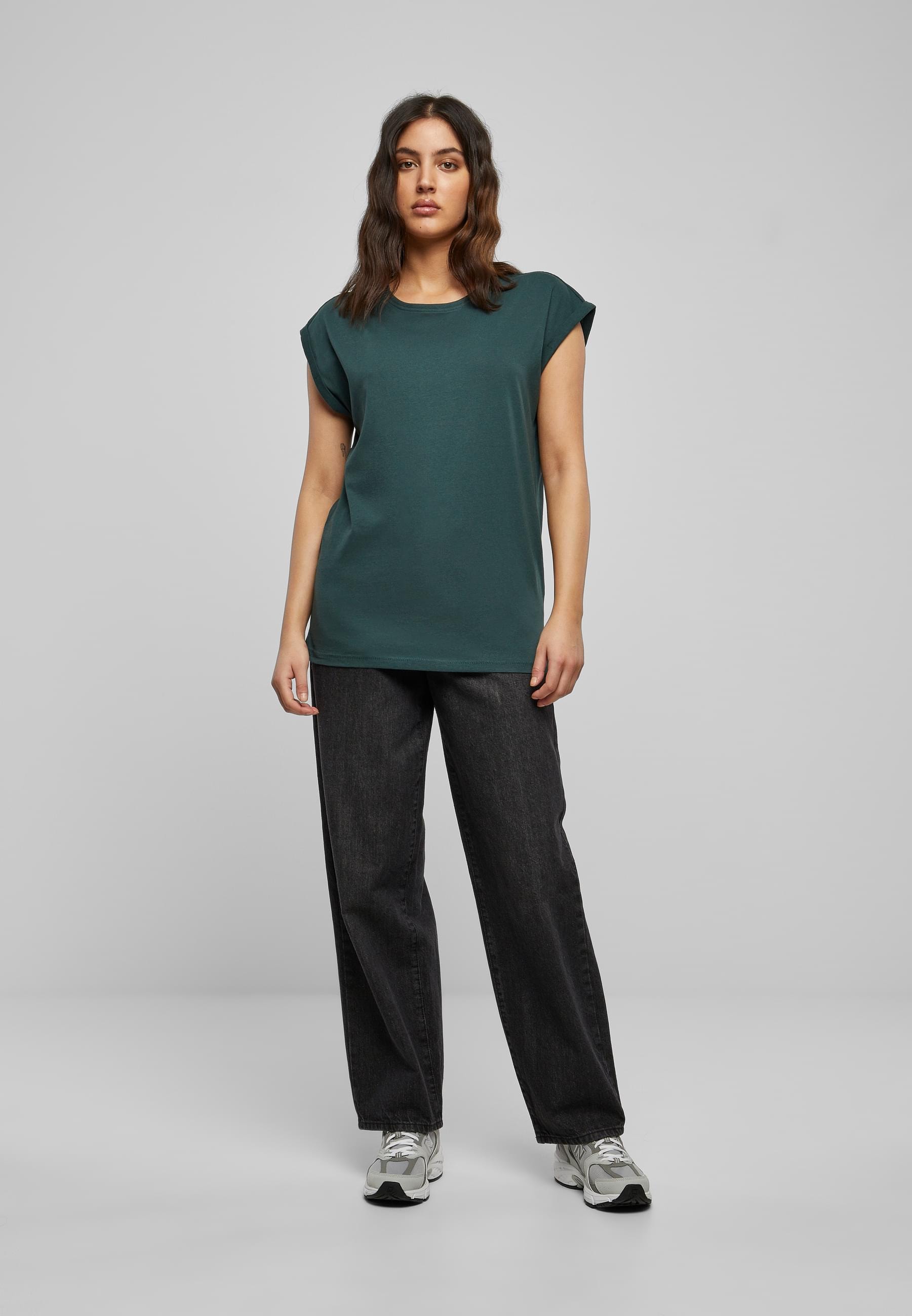 URBAN CLASSICS Kurzarmshirt »Urban Classics Damen Ladies Extended Shoulder Tee«, (1 tlg.)