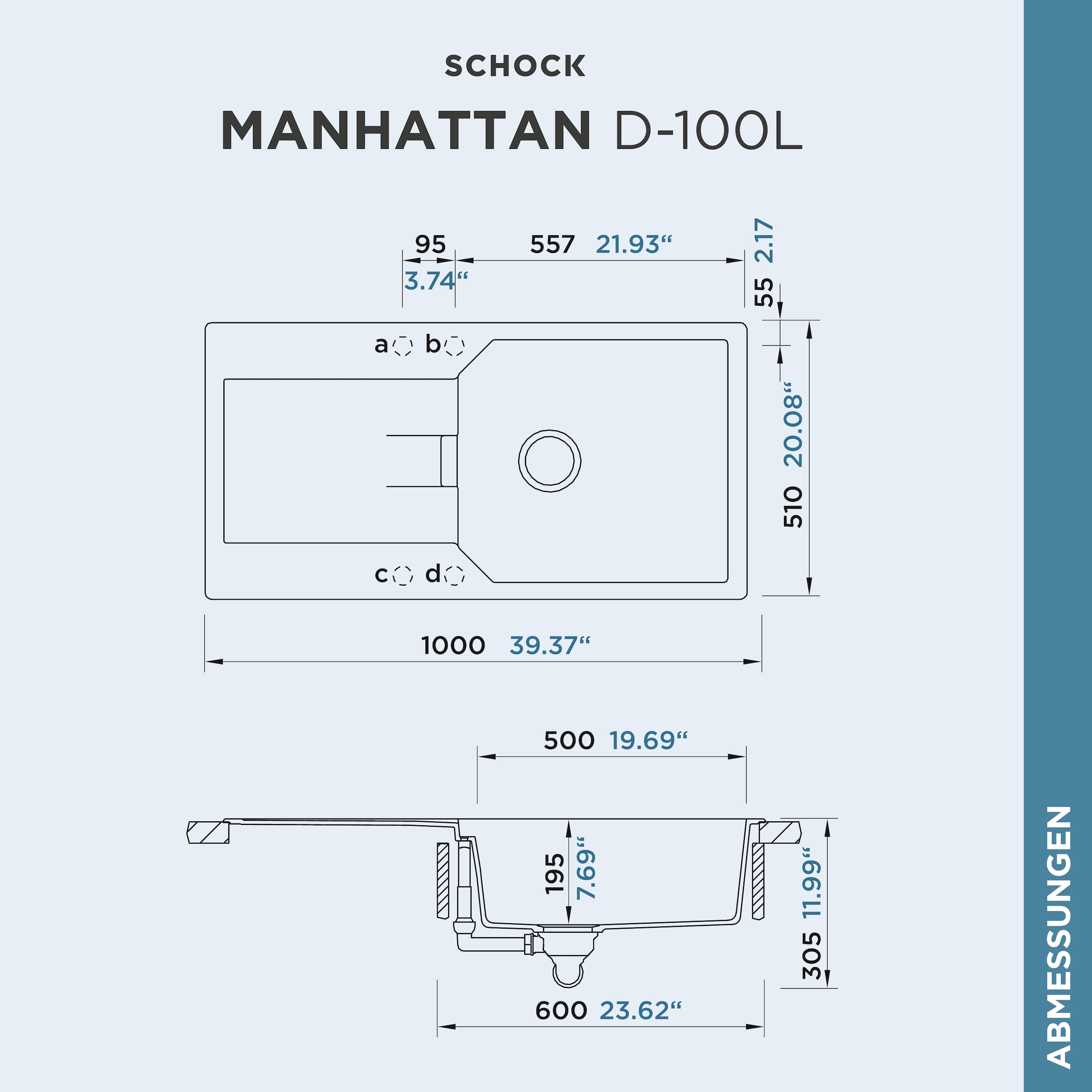 Schock Granitspüle »Manhattan D-100L«