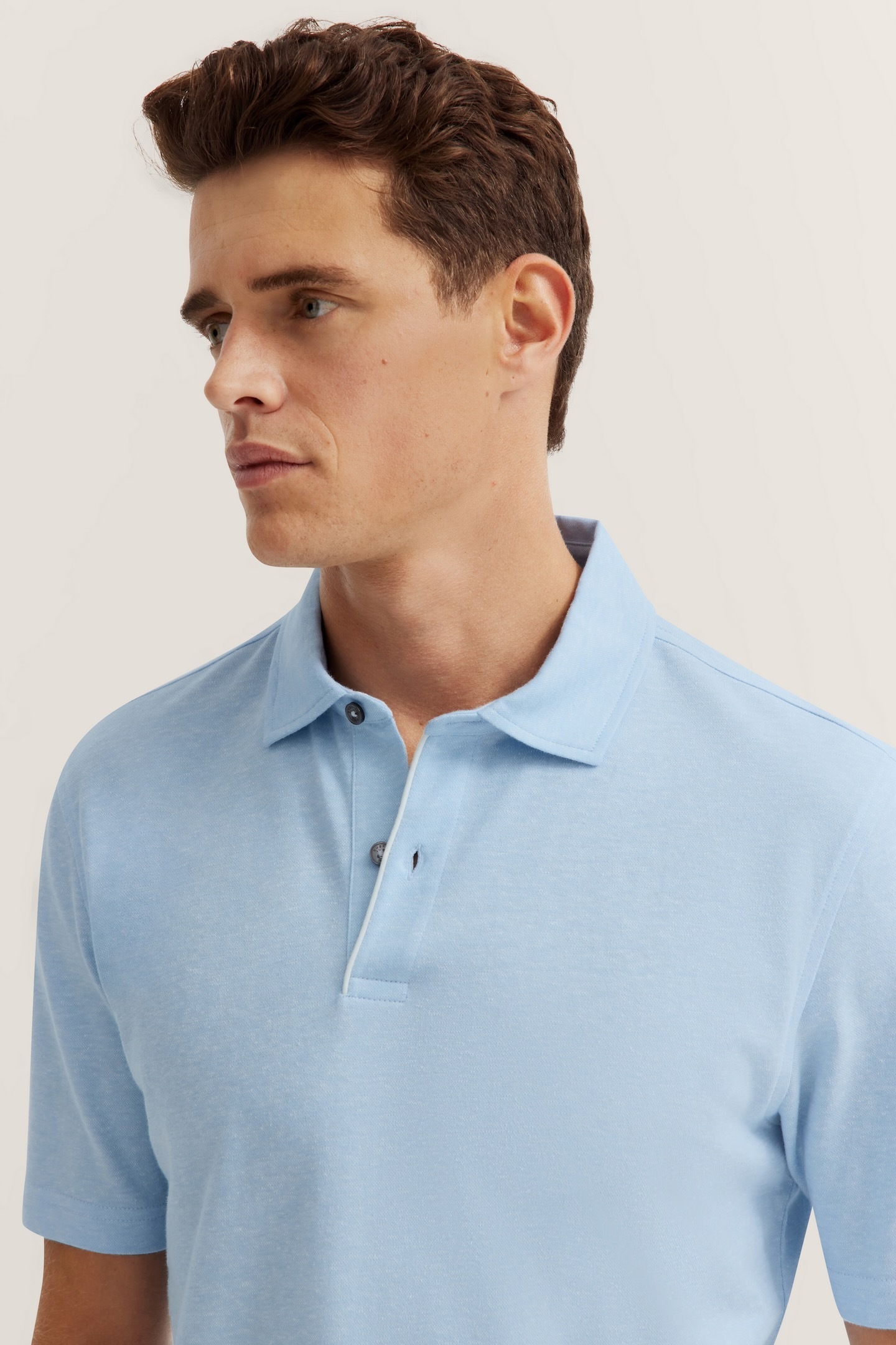 bugatti Poloshirt, aus Baumwoll-Leinen-Mischung