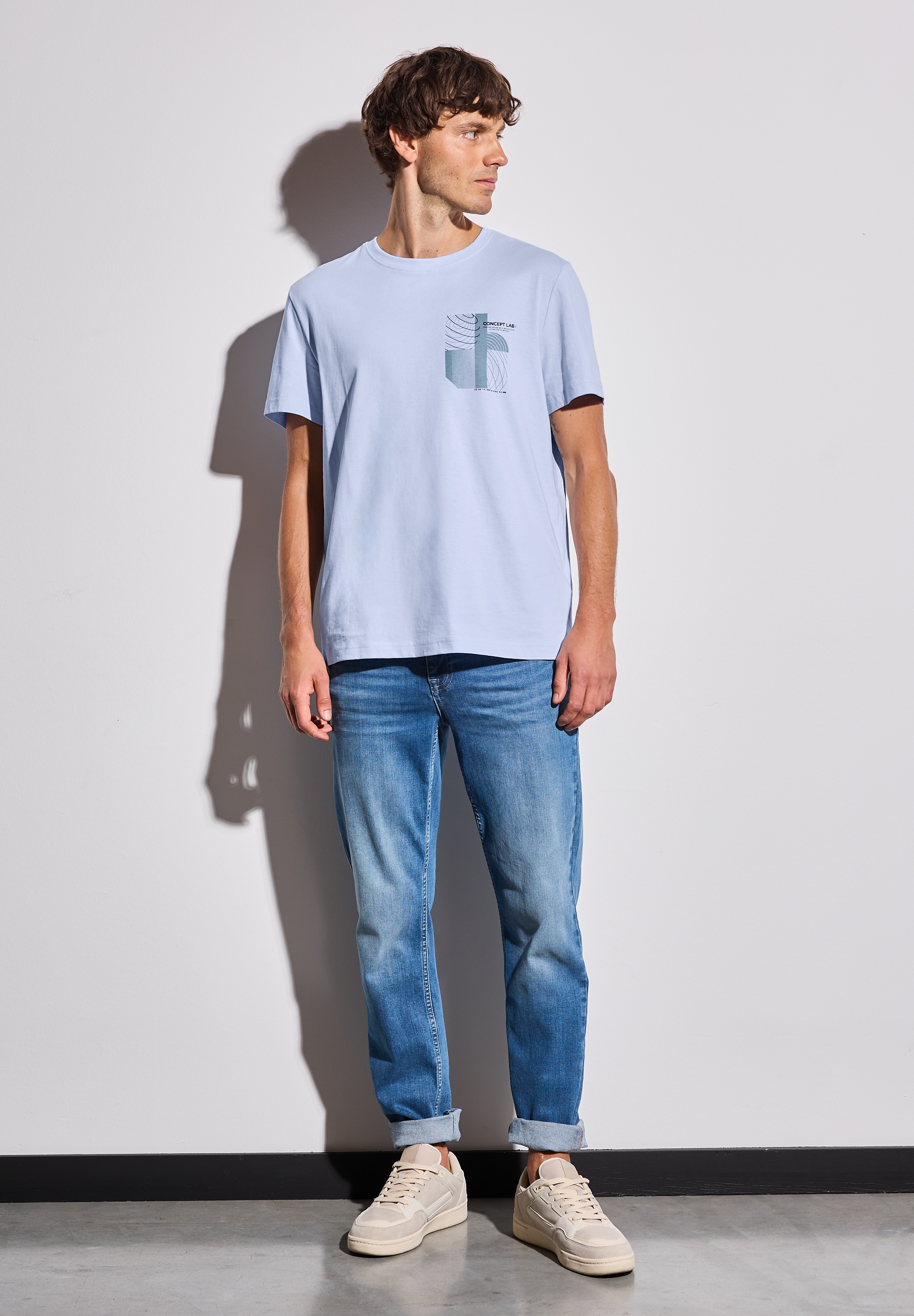 STREET ONE MEN T-Shirt, mit Rundhalsausschnitt