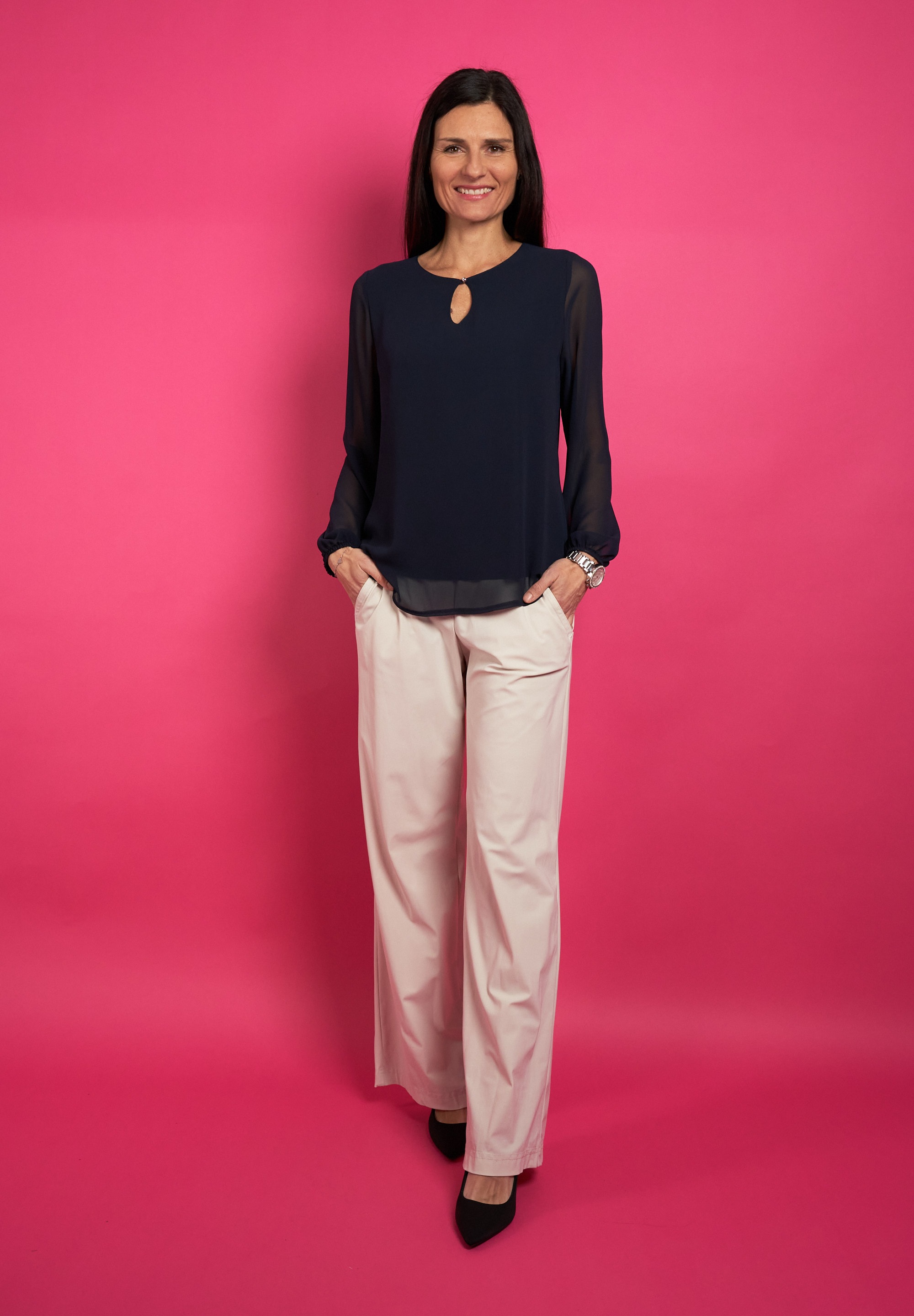 Thumbnail - Seidel Moden Langarmbluse mit blickdichtem Jerseyfutter - MADE IN GERMANY