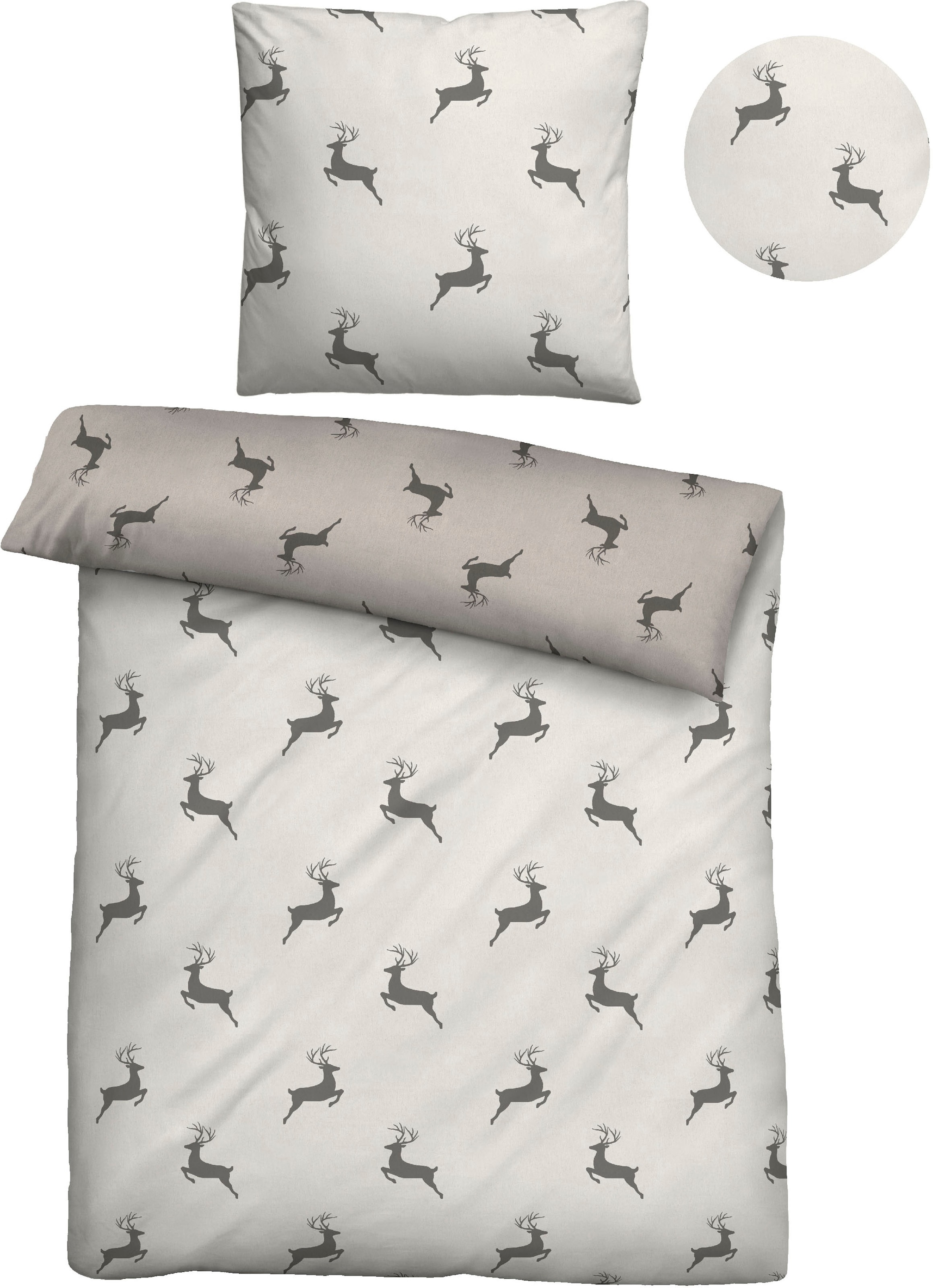 Biberna Wendebettwäsche "Cardo in Gr. 135x200 oder 155x220 cm" 2 Stk. Flane günstig online kaufen