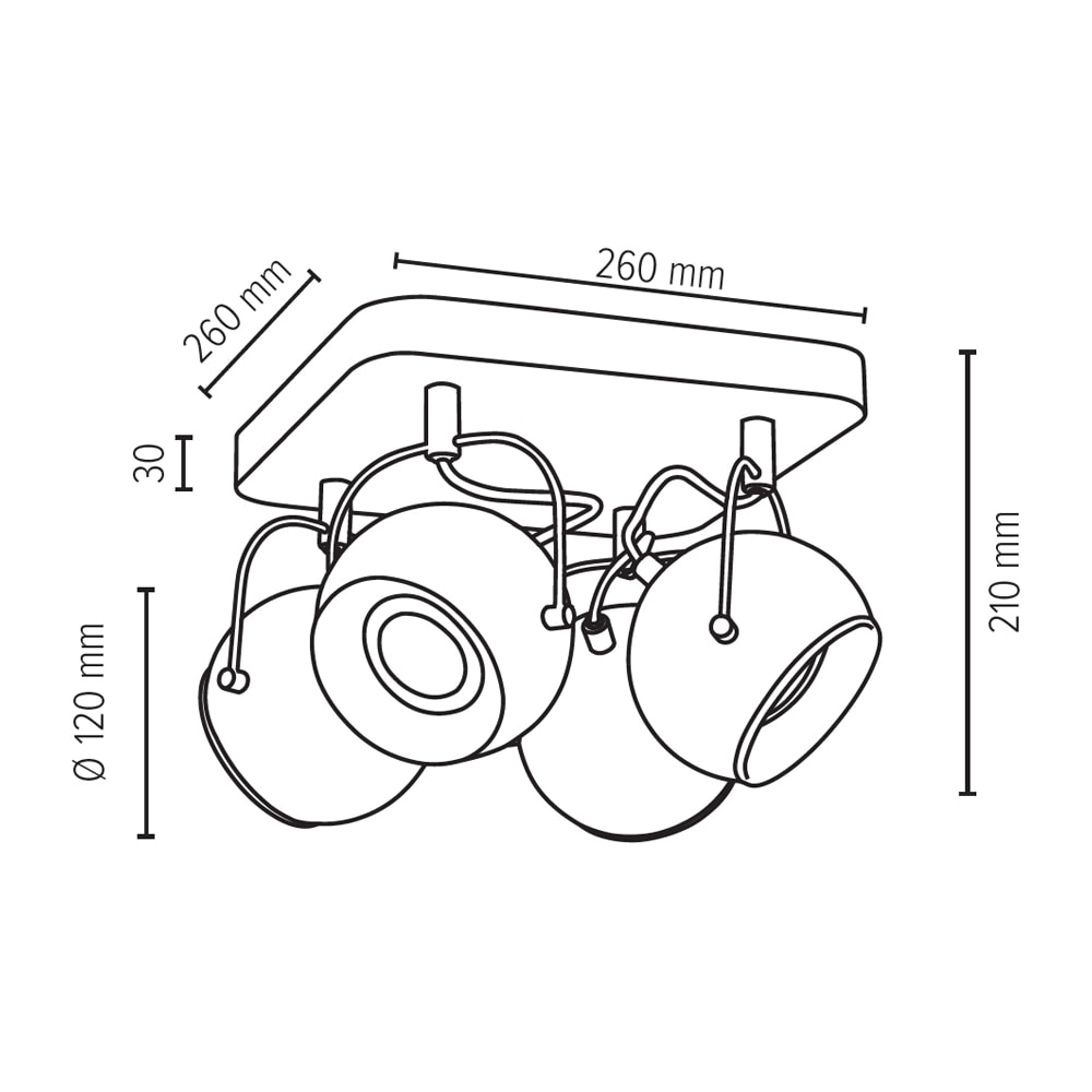 SPOT »BALL LED- 4 Naturprodukt Flexible | aus Deckenleuchte Eichenholz, Spots Leuchtmittel, Light flammig-flammig, WOOD«, BAUR Inkl.