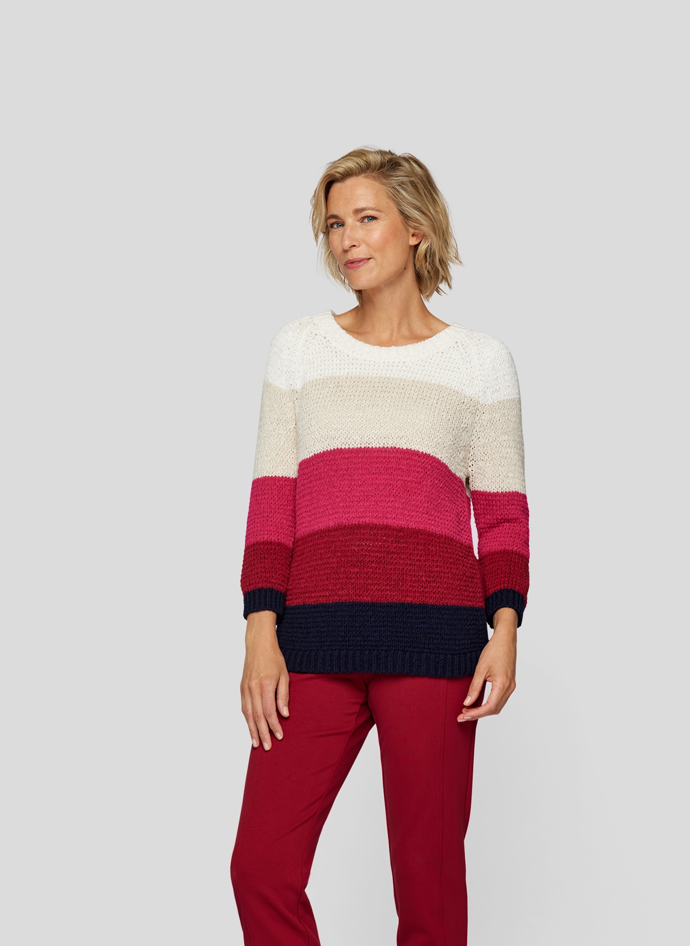 Strickpullover »RABE Kuscheliger gestreifter Pullover, farbiger Komfort«