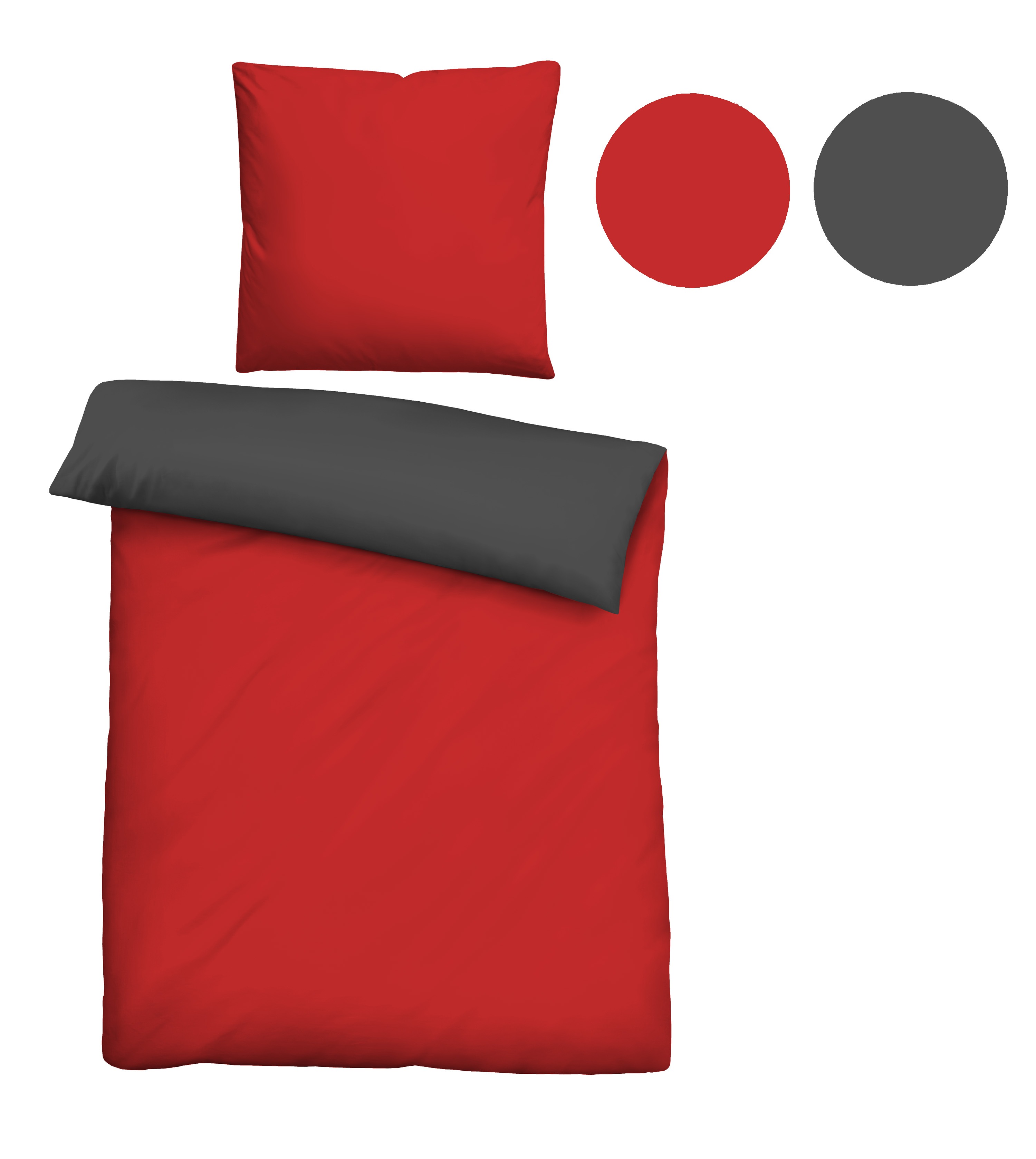 Thumbnail - Castell - Markenbettwäsche Bettwäsche "0560500" 3 Microfaser-Satin,2 teilig, pflegeleichte Bettwäsche mit Reißverschluss