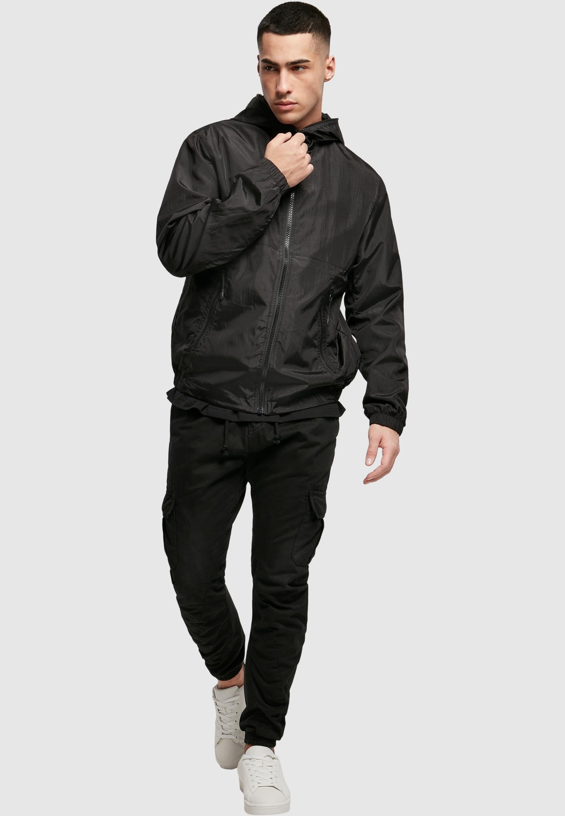 URBAN CLASSICS Anorak »Urban Classics Herren Full Zip Nylon Crepe Jacket«, (1 St.), mit Kapuze