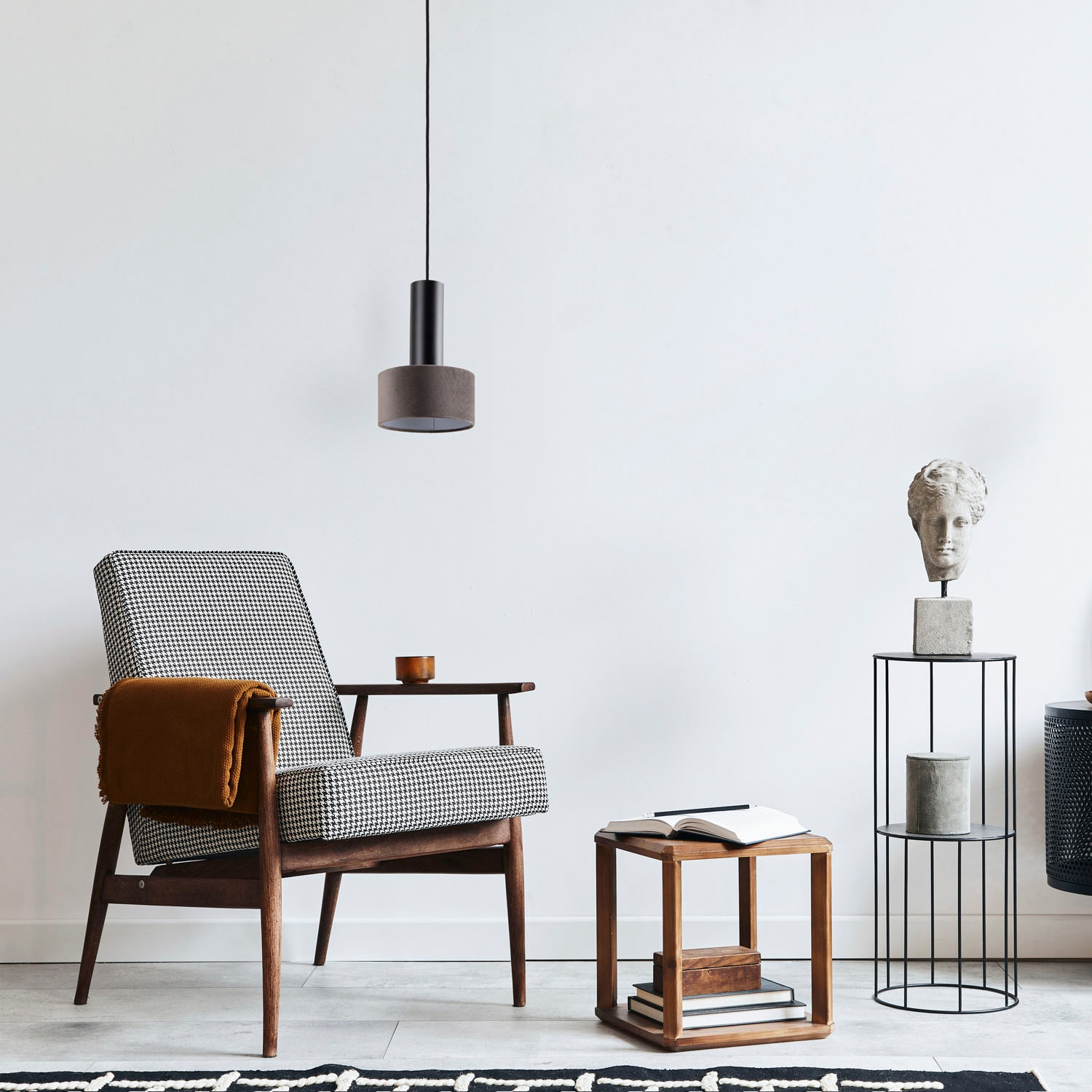 Paco Home Pendelleuchte »VELUTA«, Leuchtmittel GU10 | ohne Leuchtmittel, Wohnzimmer Hängeleuchte Stoffschirm Esszimmer Modern GU10