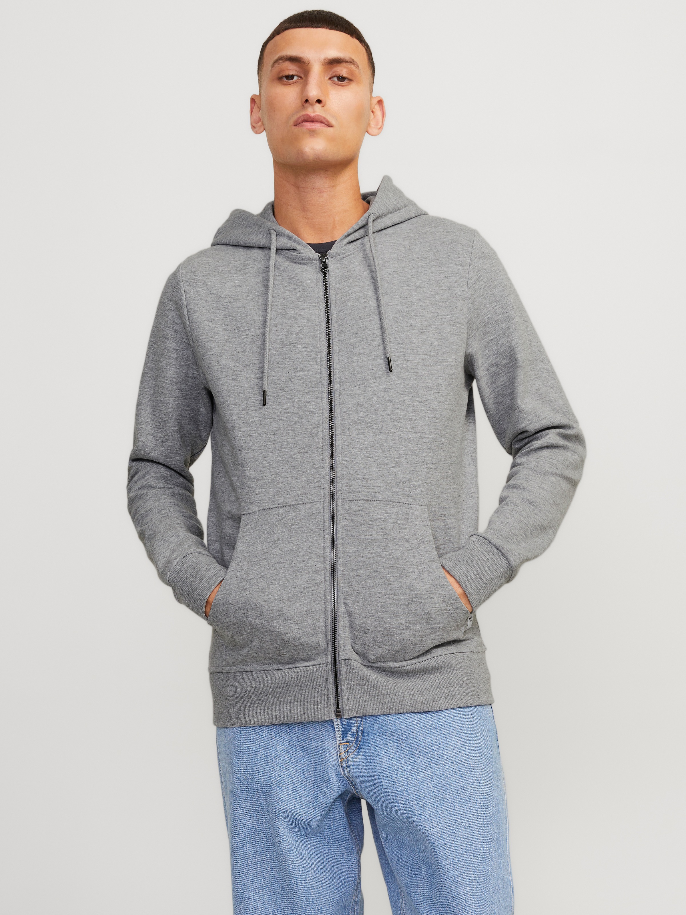 Jack & Jones Kapuzensweatjacke "JJEBASIC Hoodie mit Rippbündchen und angene günstig online kaufen
