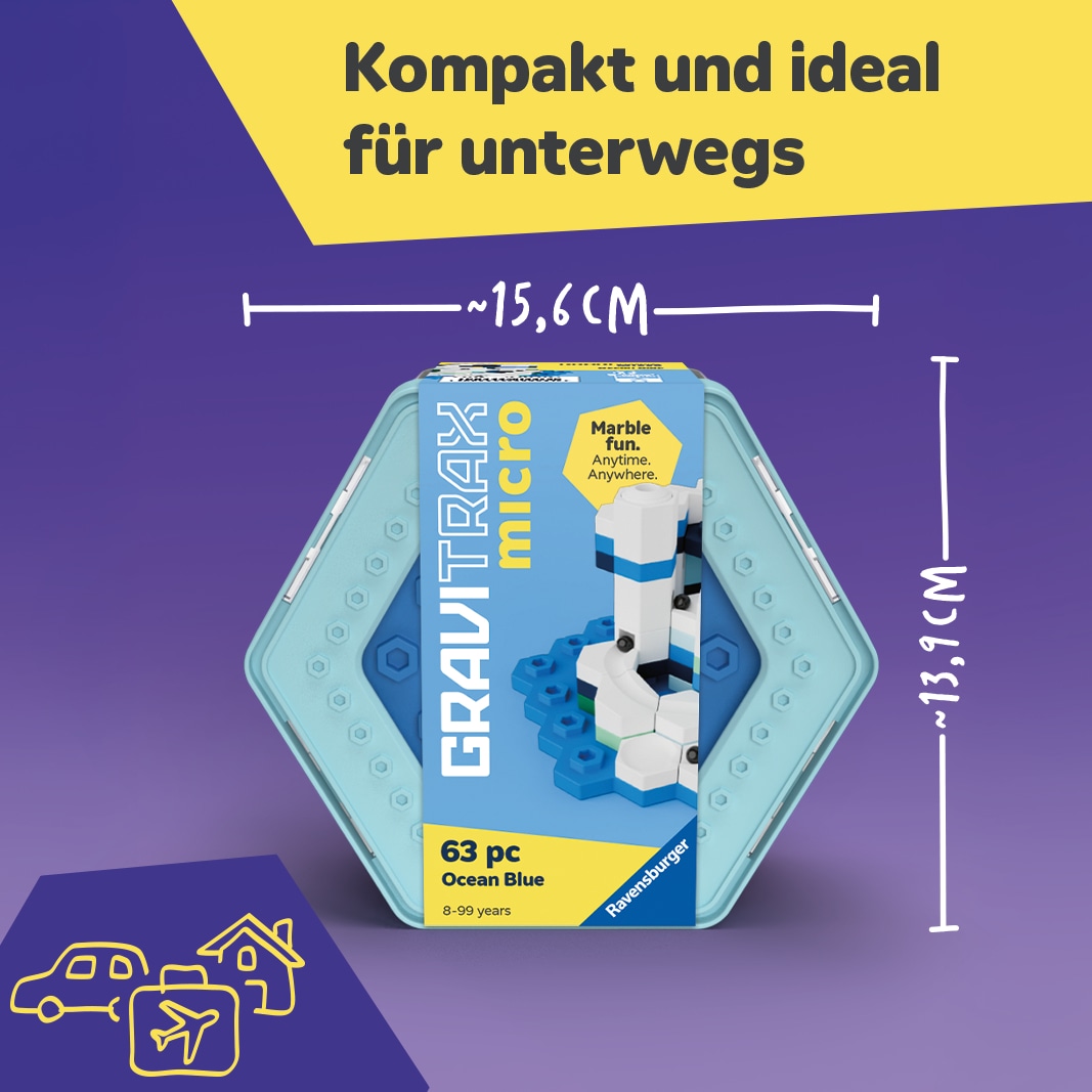 Ravensburger Kugelbahn-Bausatz »GraviTrax micro - Ocean Blue« Made in Europe