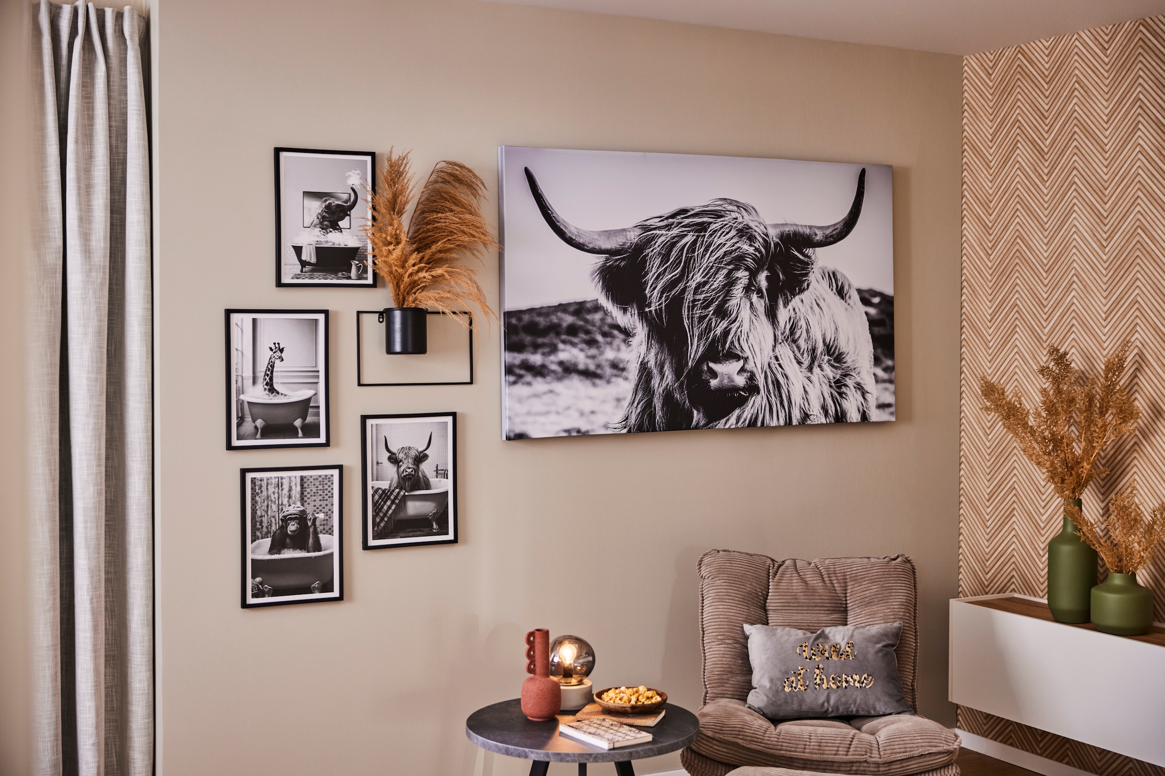 Creativ home Bild mit Rahmen »Leinwandbild Affe in Badewanne«, (1 St.), mit Rahmen