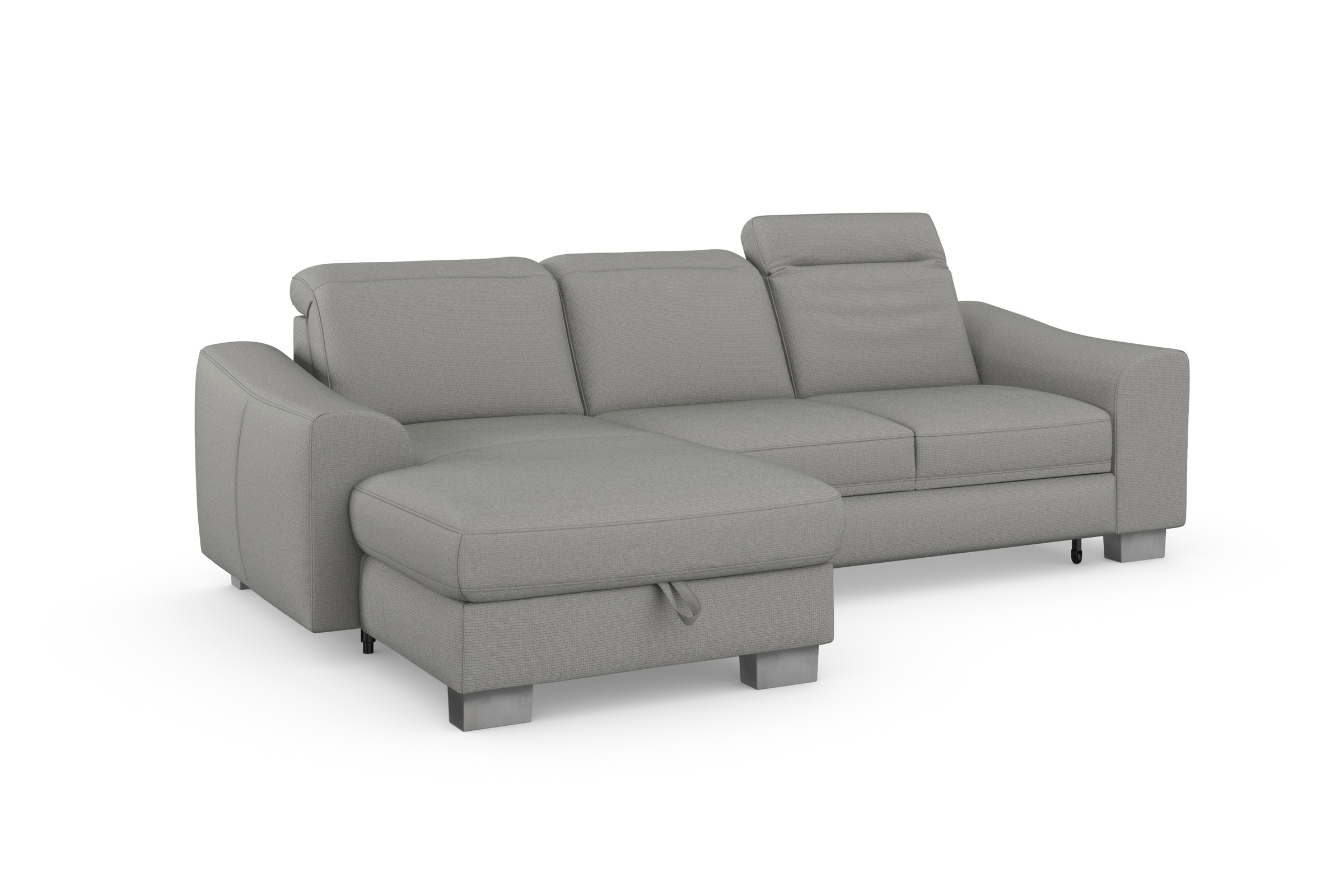 sit&more Ecksofa »Dundee L-Form«, mit Federkern und Edelstahlfüßen, wahlweise mit Kopfteilverstellung