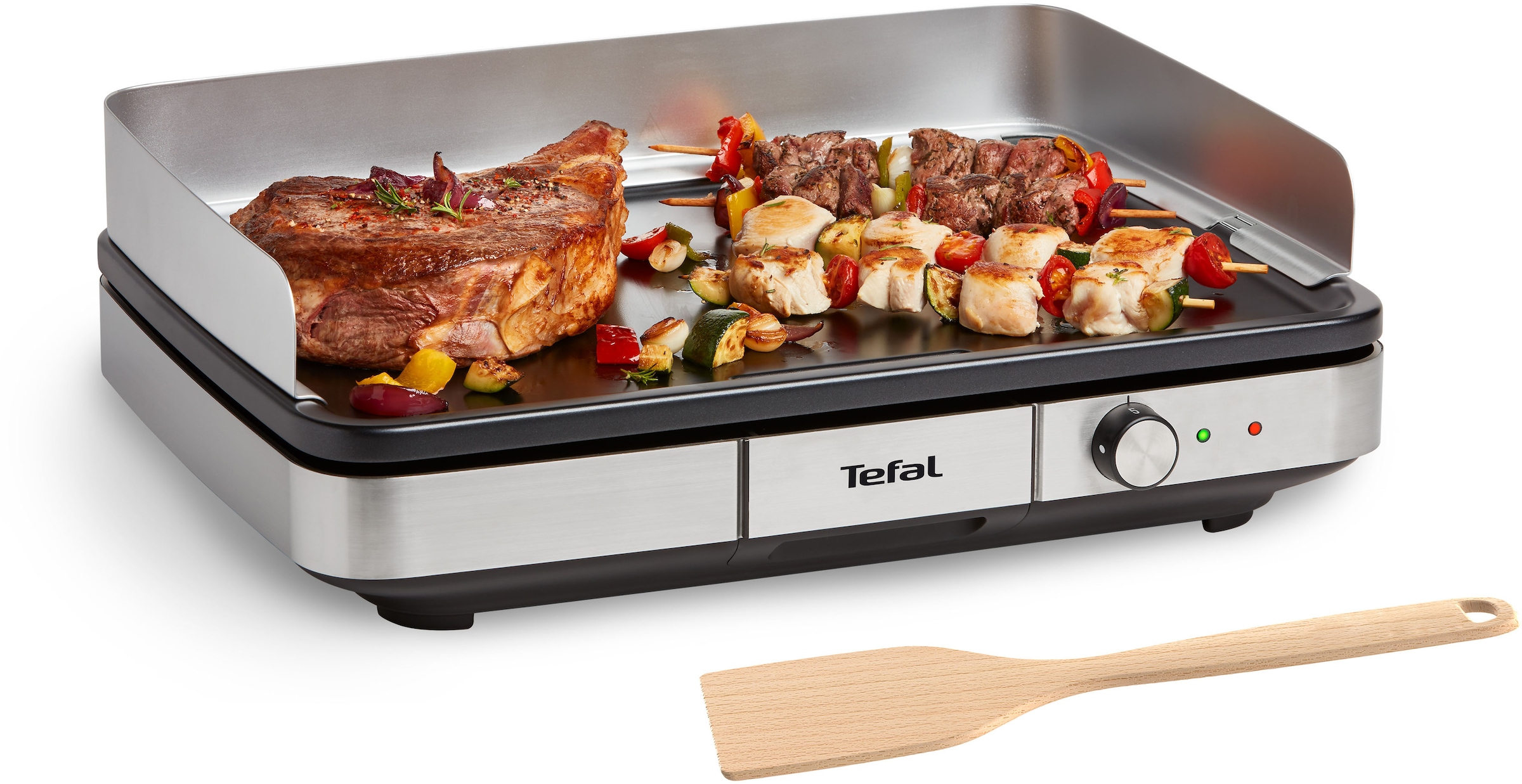 Tefal Tischgrill »CB690D Maxi Plancha XXL«, 2300 W, antihaftbeschichtet, inkl. abnehmbarem Windschutz + Holzspatel