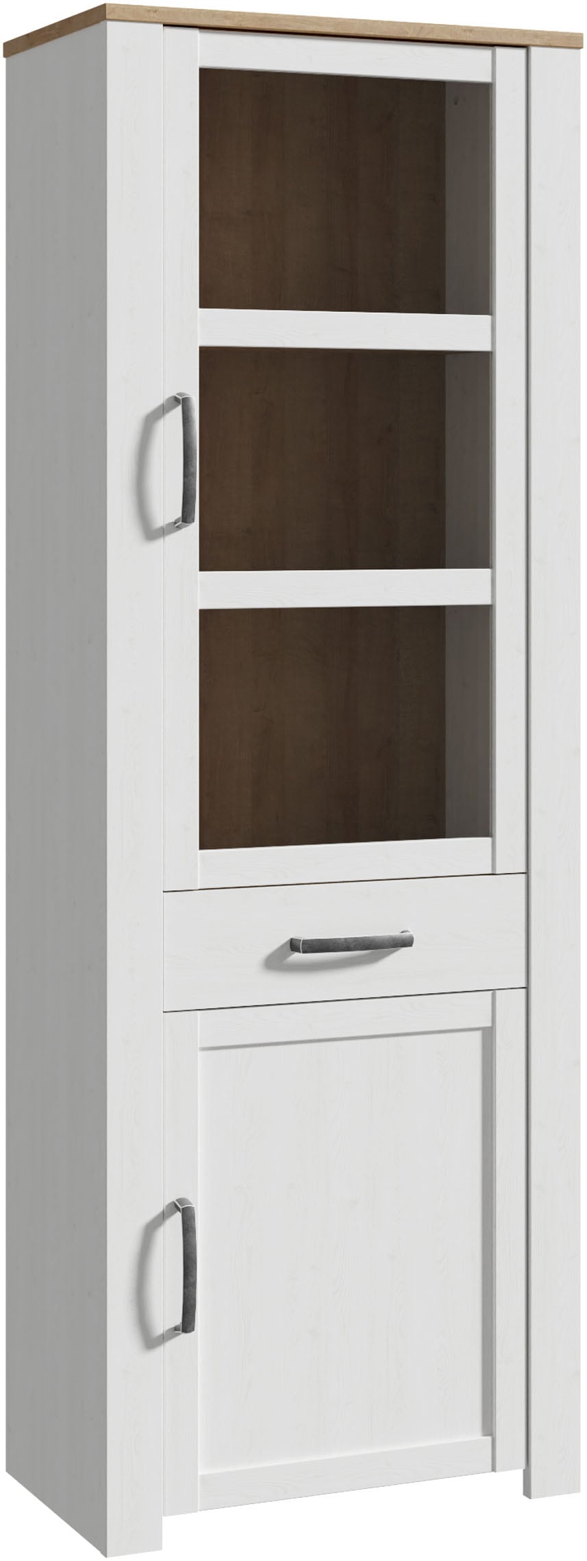 FORTE Highboard "Bohol, Vitrine, 1 Glastüre,1 SK, 1 Türe" B/H/T 71,7/205,4/42 cm Beleuchtung optional bestellbar