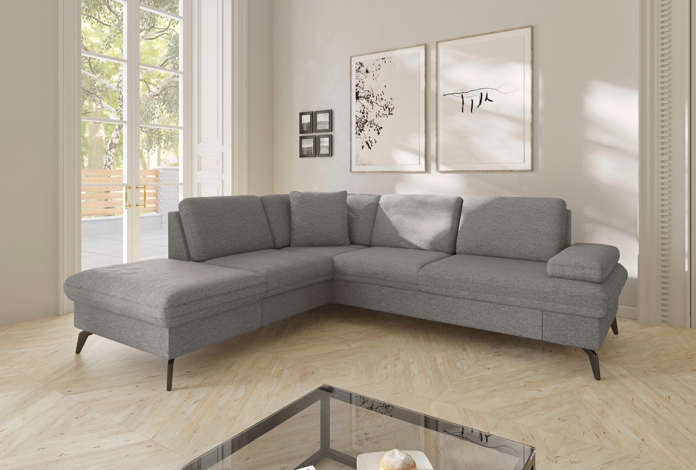 sit&more Ecksofa "Morris Jubi L-Form", inkl. Armteilfunktion und 1 Zierkiss günstig online kaufen