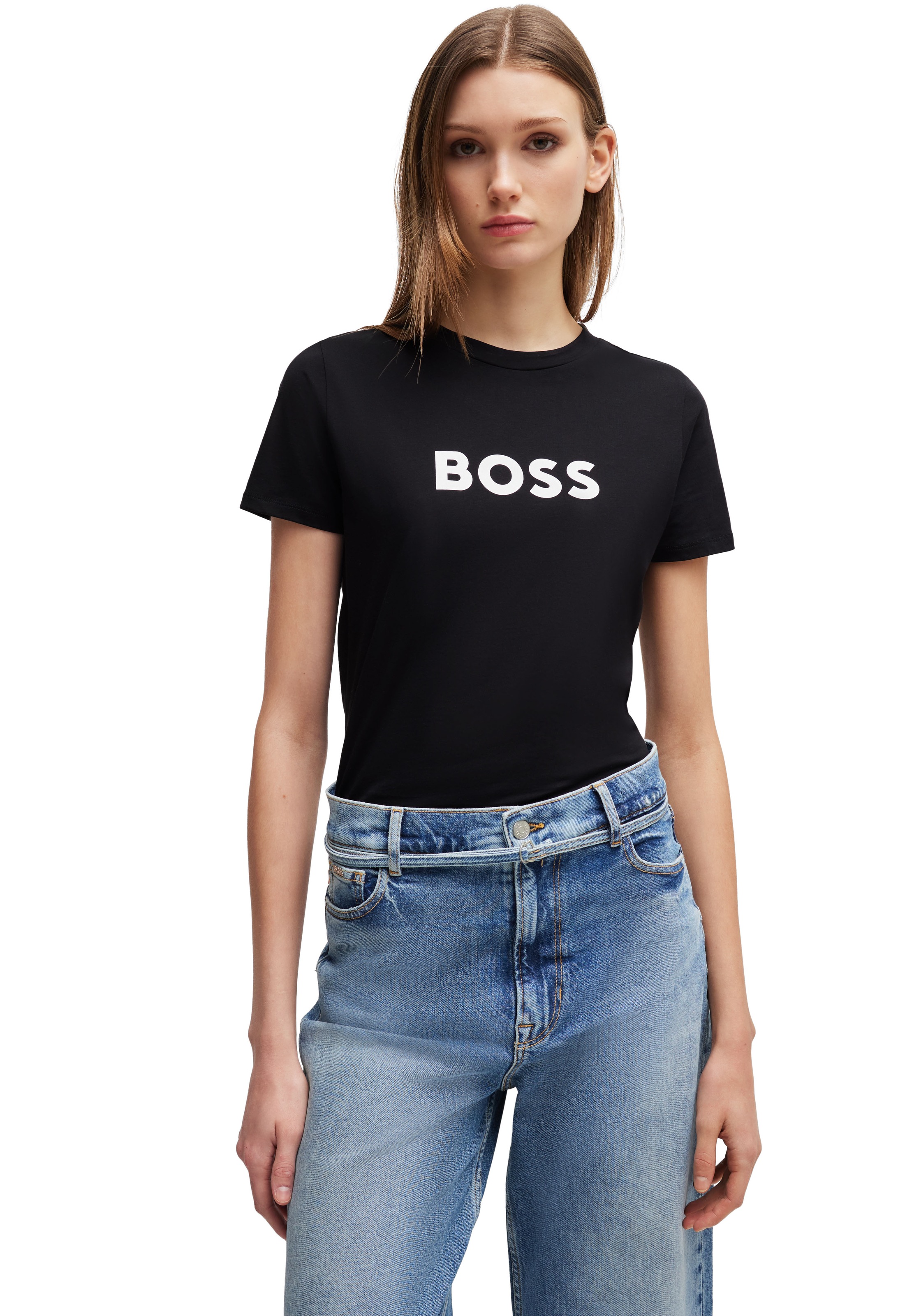 BOSS ORANGE T-Shirt "Elogo Premium Damenmode", mit BOSS-Schriftzug günstig online kaufen
