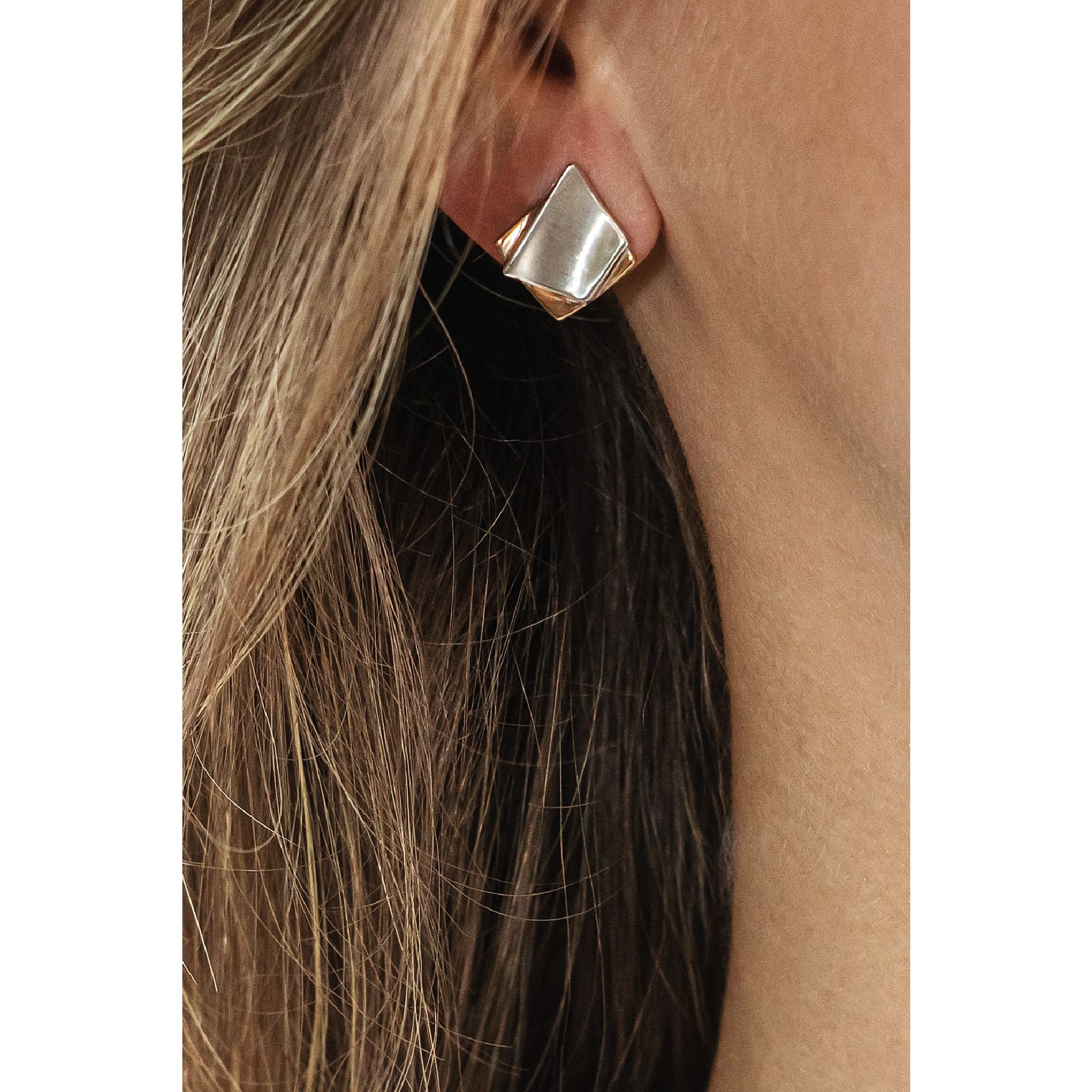 CELESTA Paar Ohrstecker »Silber 925 zweifarbig satiniert und glänzend«