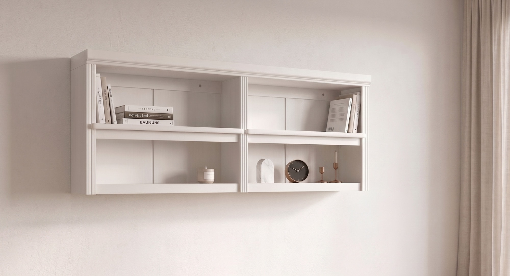 OTTO home Wandregal "Soeren" B/T/H: 158/29/67 cm, aus massiver Kiefer, 4 offene Fächer, FSC-zertifiziert