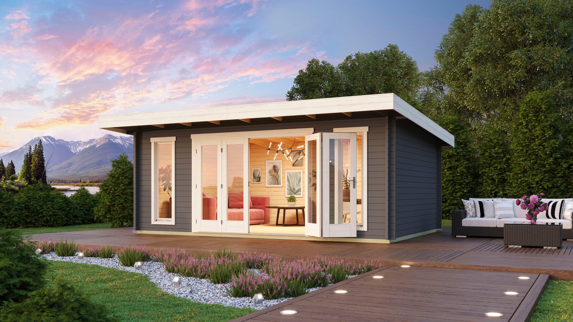 LASITA MAJA Gartenhaus »SUSSEX«, (Set, inkl. Fussbodenbretter zum verlegen)