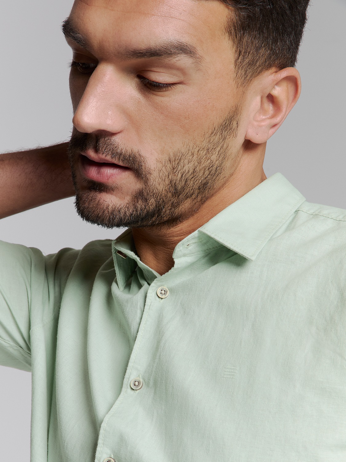 NO EXCESS Langarmhemd »No Excess Linnen shirt«