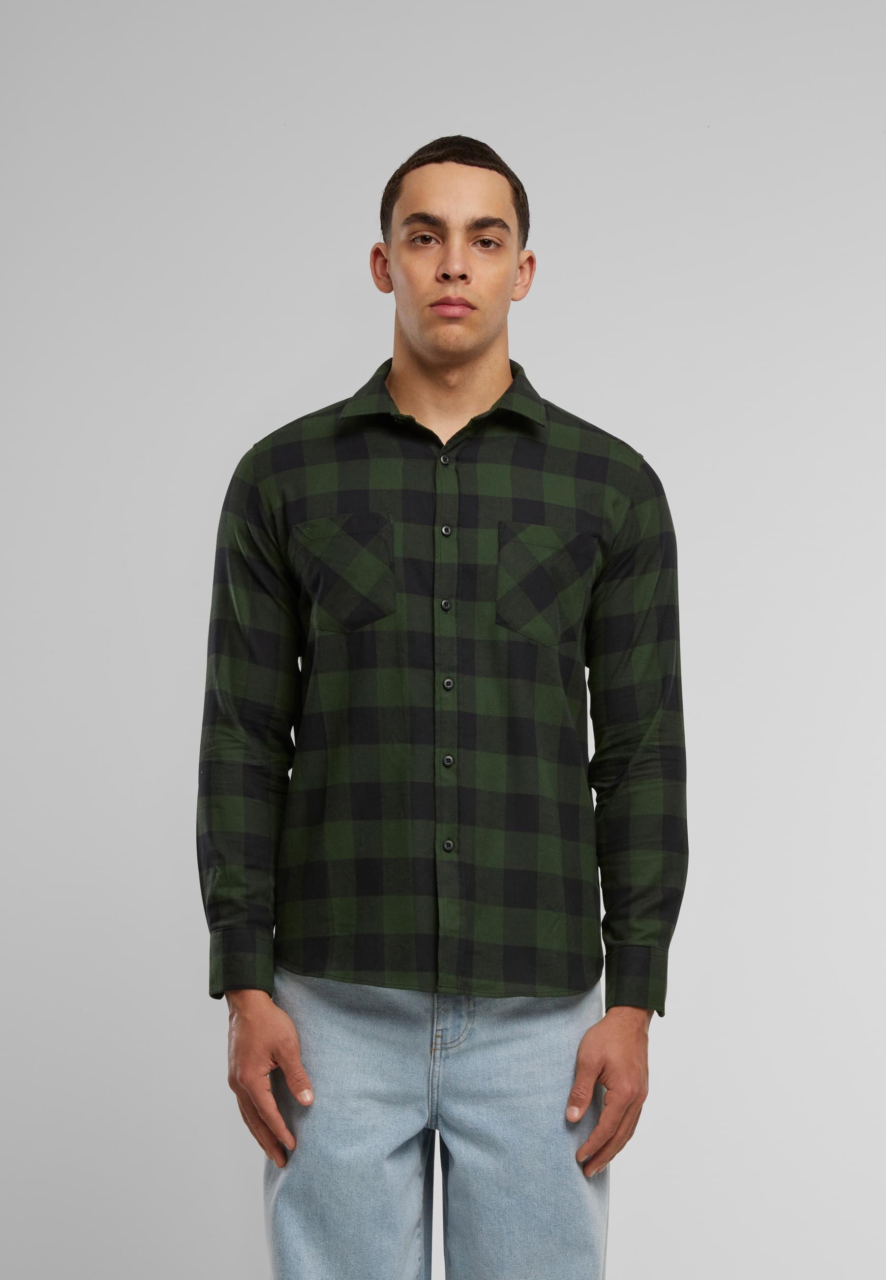 URBAN CLASSICS T-Shirt »Urban Classics Herren Checked Flanell Shirt«, (1 tlg.)