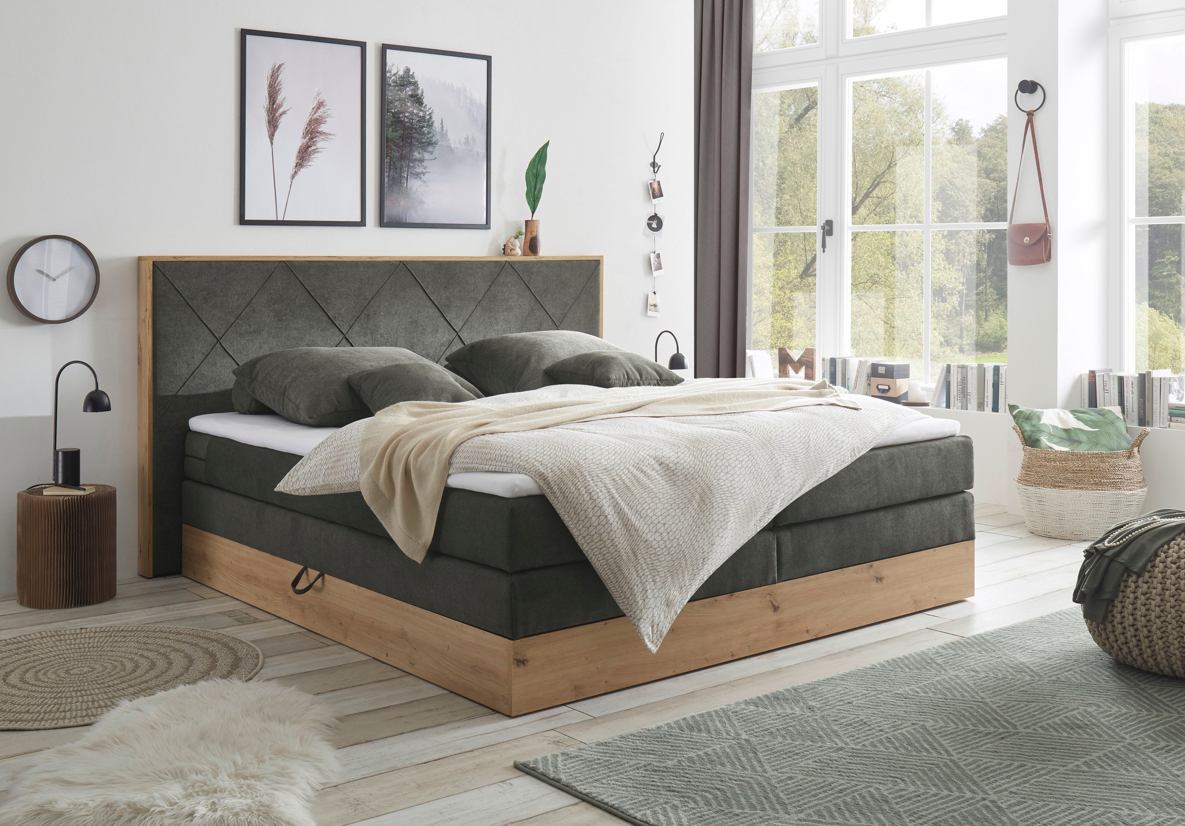 Boxspringbett Bellevue, mit 2 Bettkästen und Topper