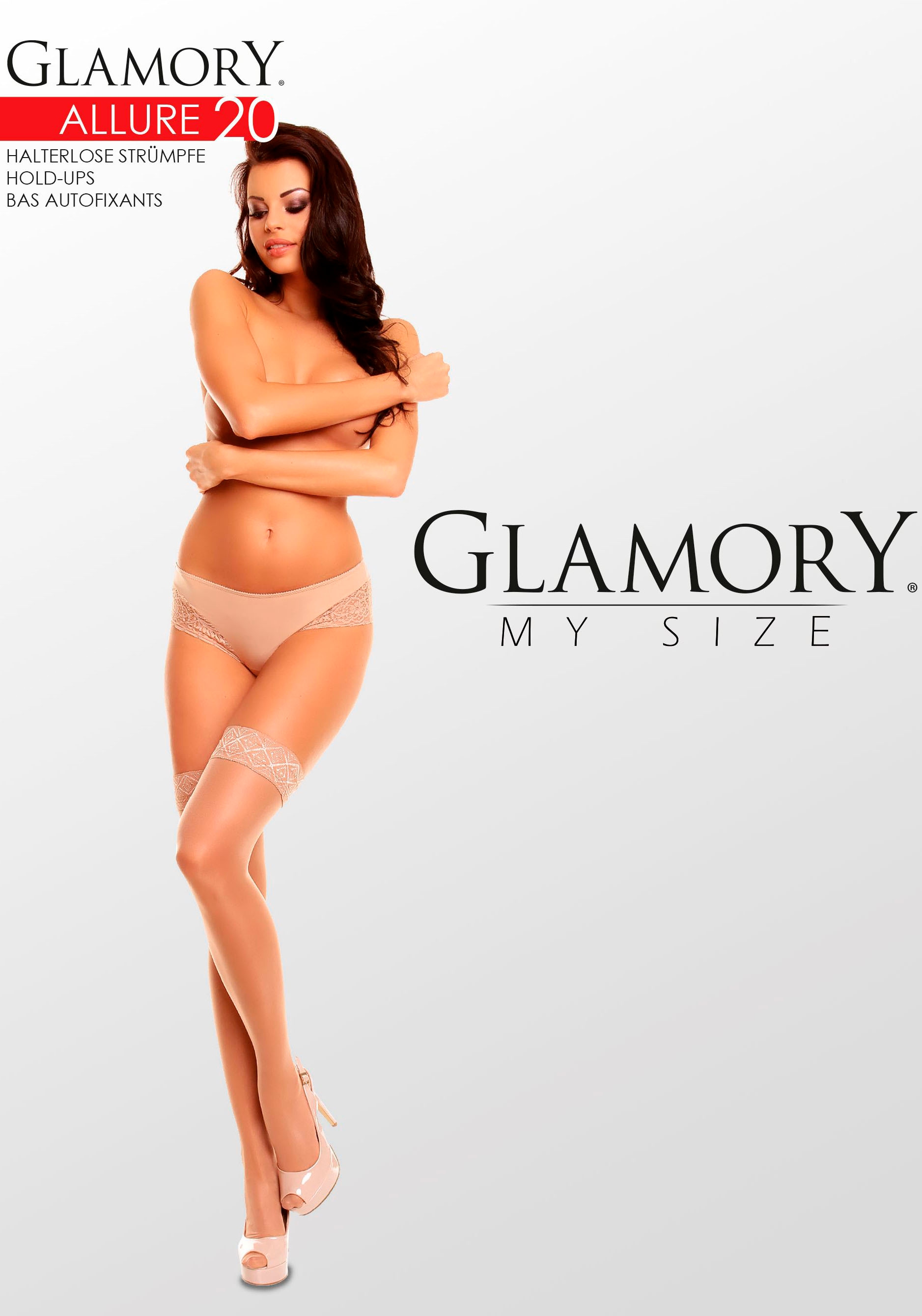 GLAMORY Halterlose Strümpfe, bis Größe 60/62, Plus Size