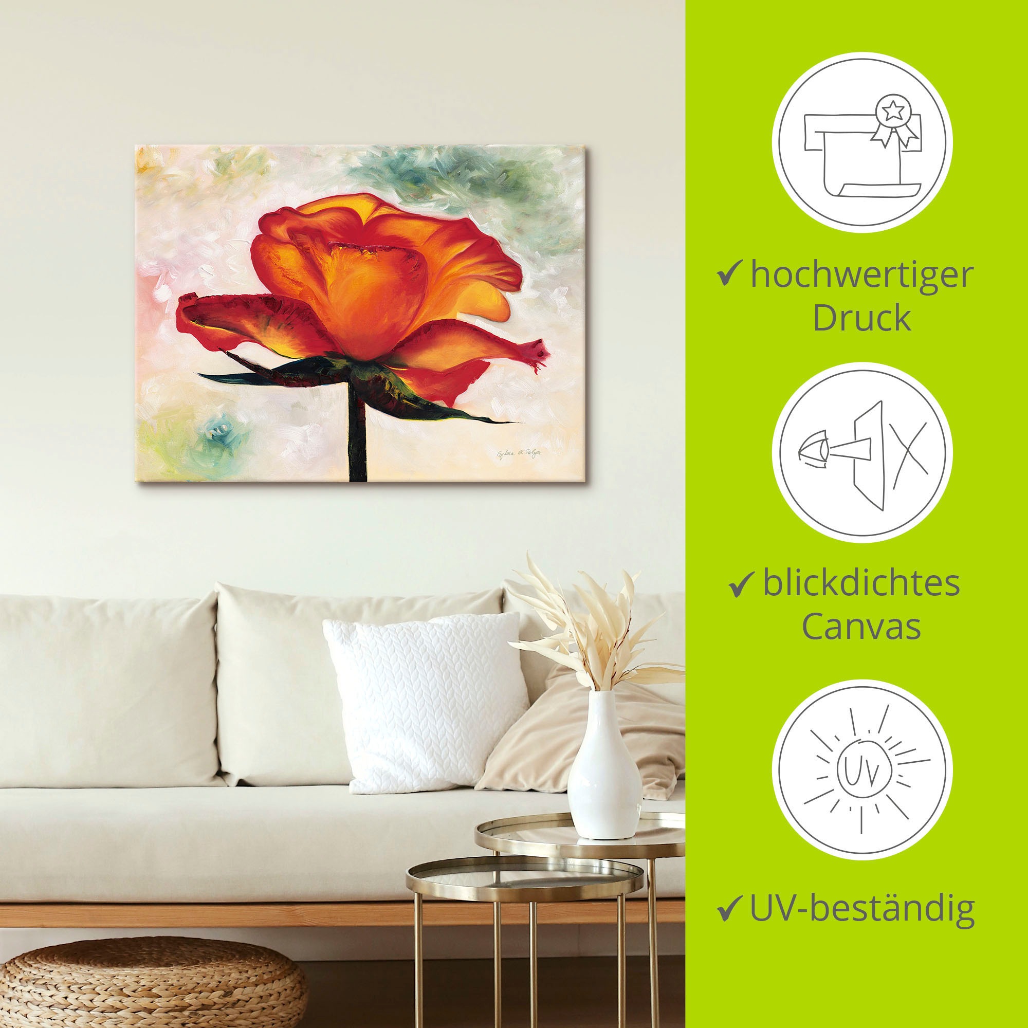 Artland Leinwandbild »Brillant«, Blumen, (1 St.), auf Keilrahmen gespannt