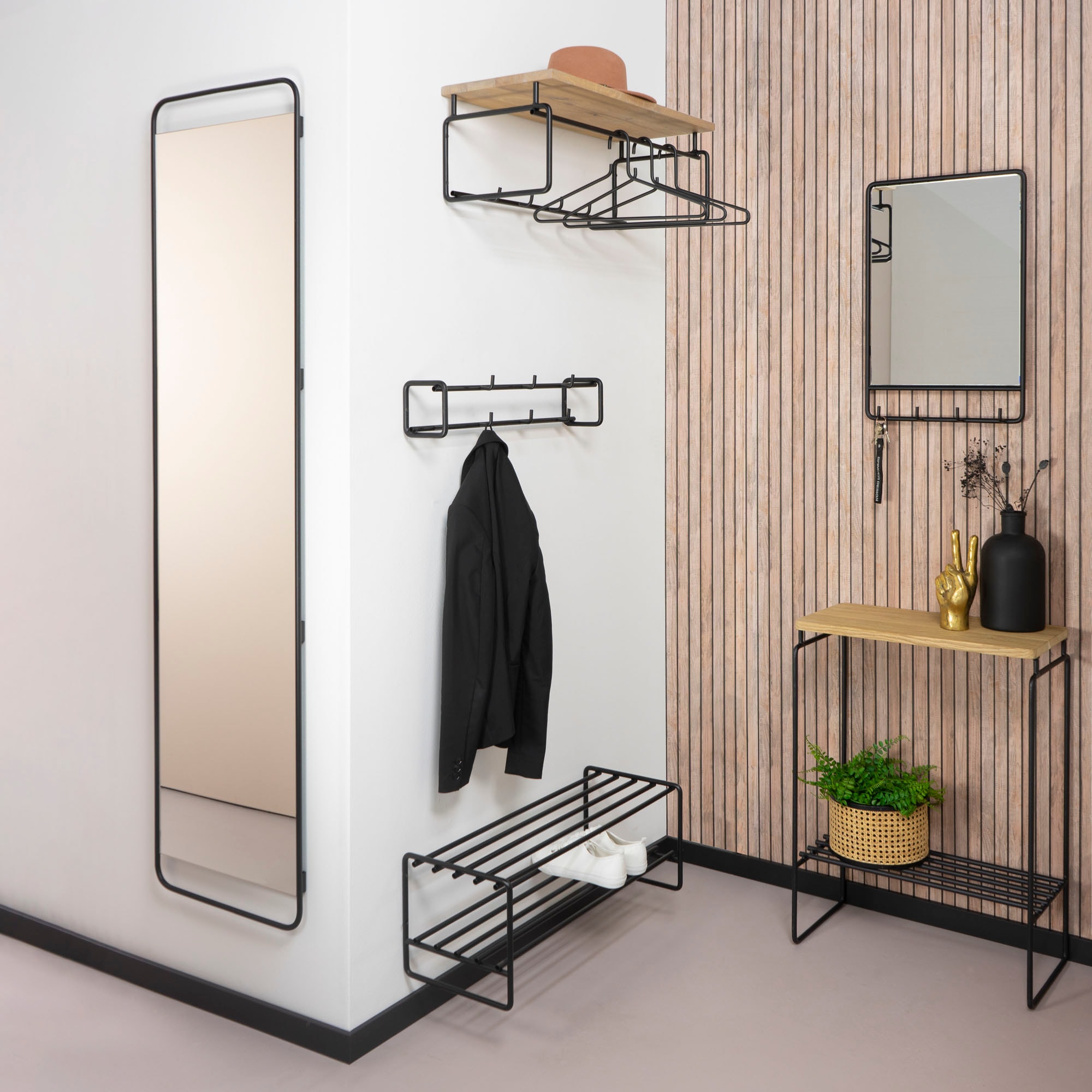 Spinder Design Garderobenleiste »CLINT 2«, (1 St.), Wandgarderobe aus Stahl im Skandinavischen Stil