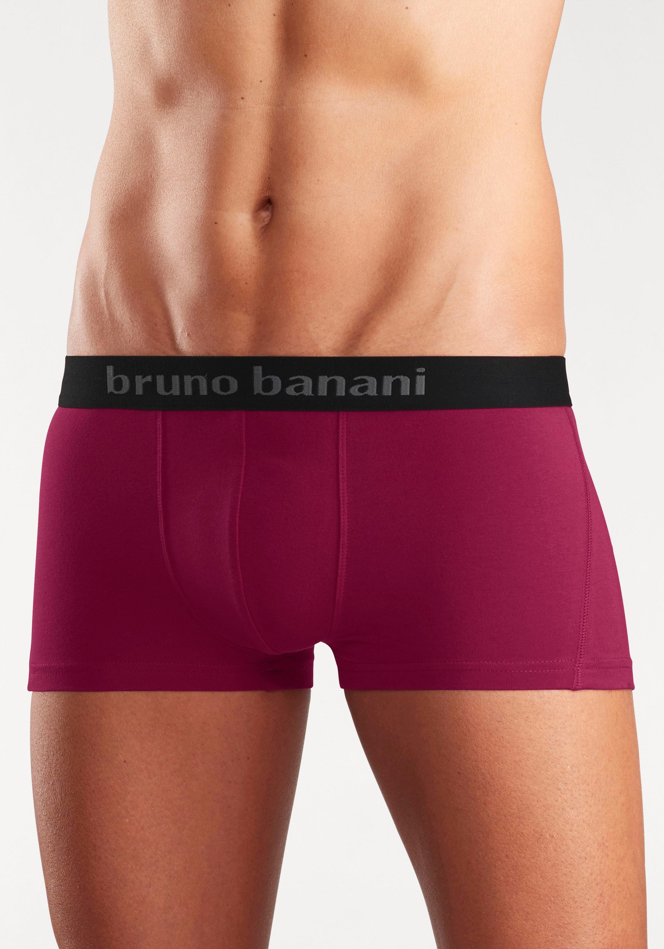 Bruno Banani Boxershorts, (Packung, 4 St.), in Hipster-Form mit Logo Webbund