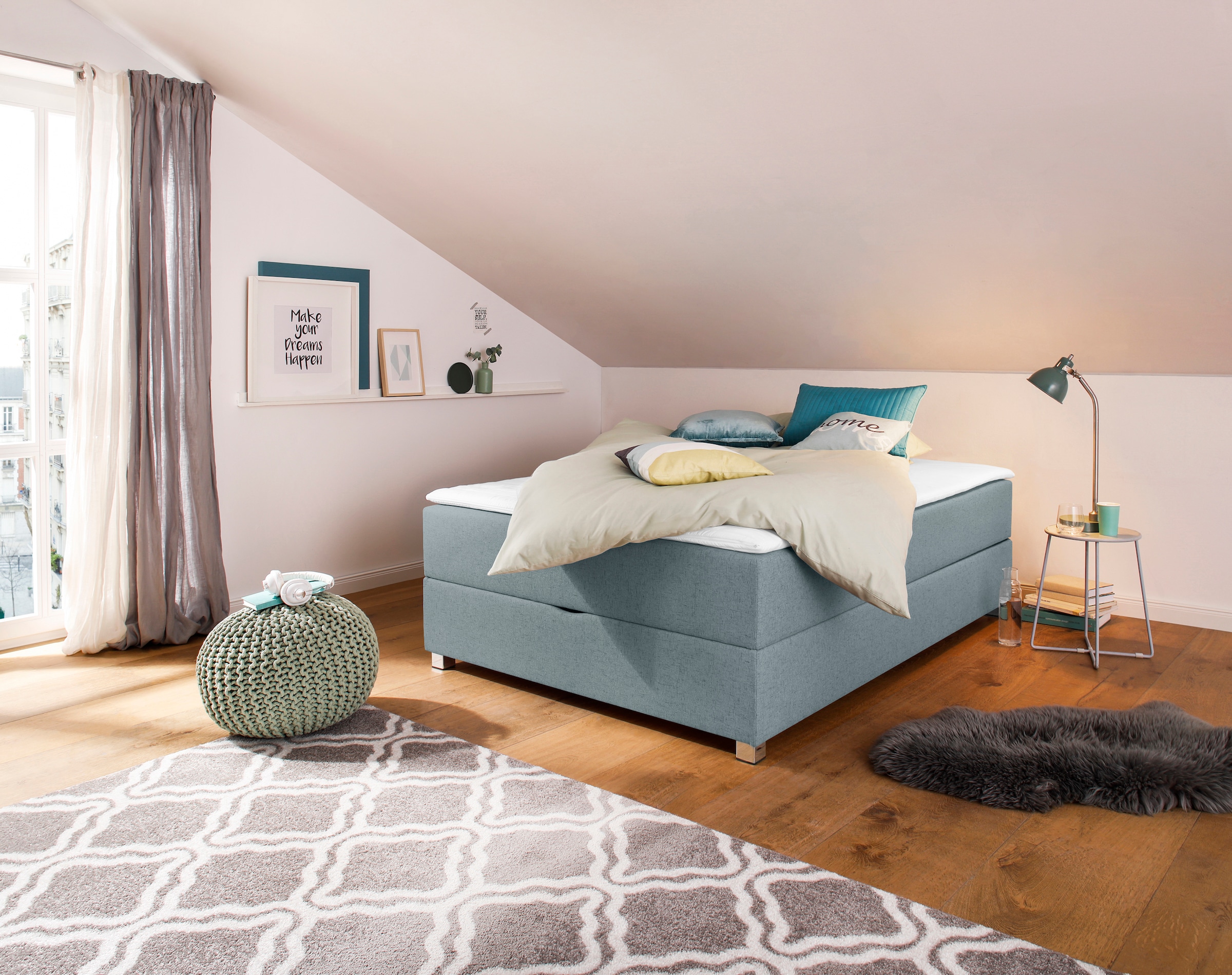Home affaire Boxbett "Alexis" ohne Kopfteil - ideal für Räume mit Dachschrägen; in 4 Breiten