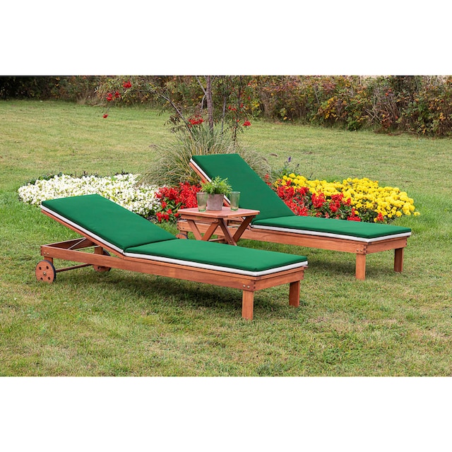 Gartenliege 1 »Aktionsliegen Hocker 2 BAUR MERXX Auflage, Set«, (3 Liegen | mit St.),